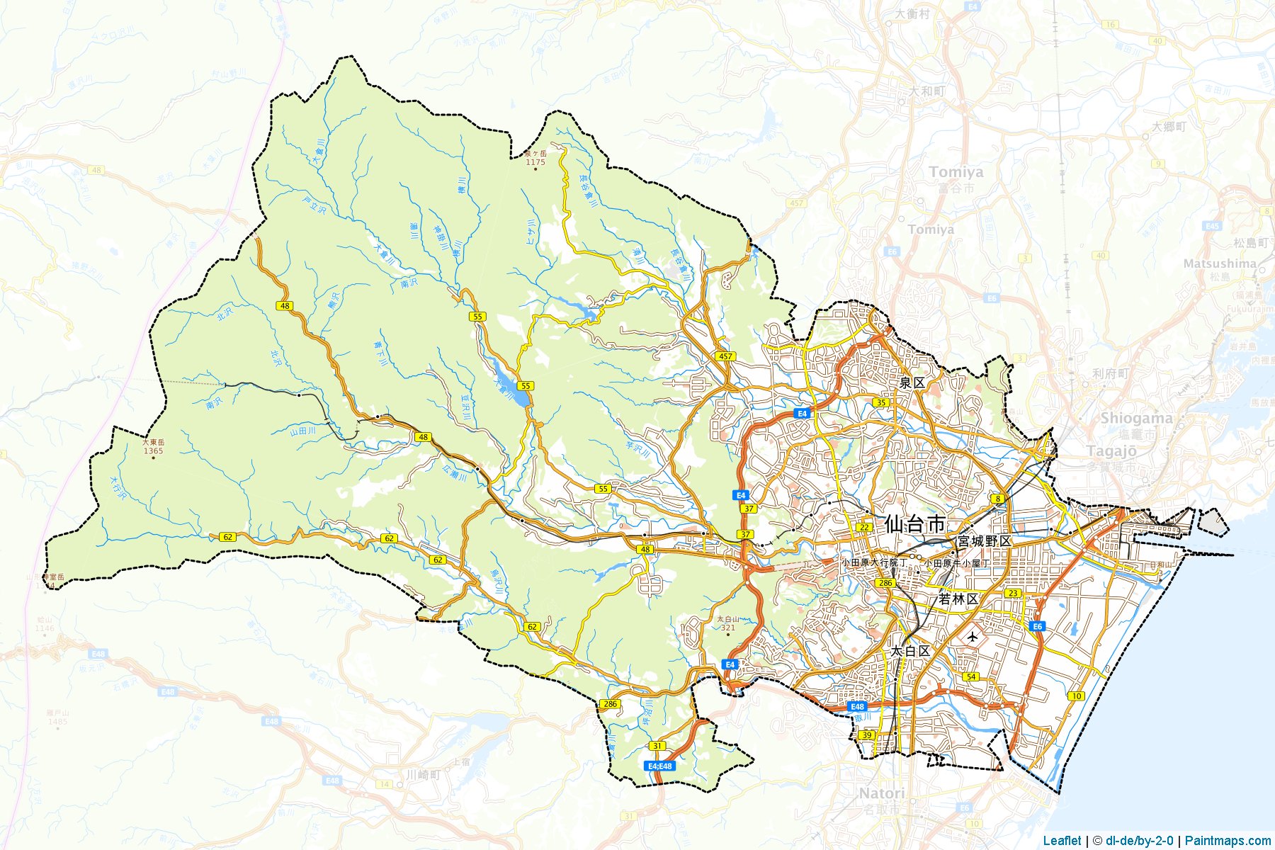 Muestras de recorte de mapas Sendai (Miyagi)-1