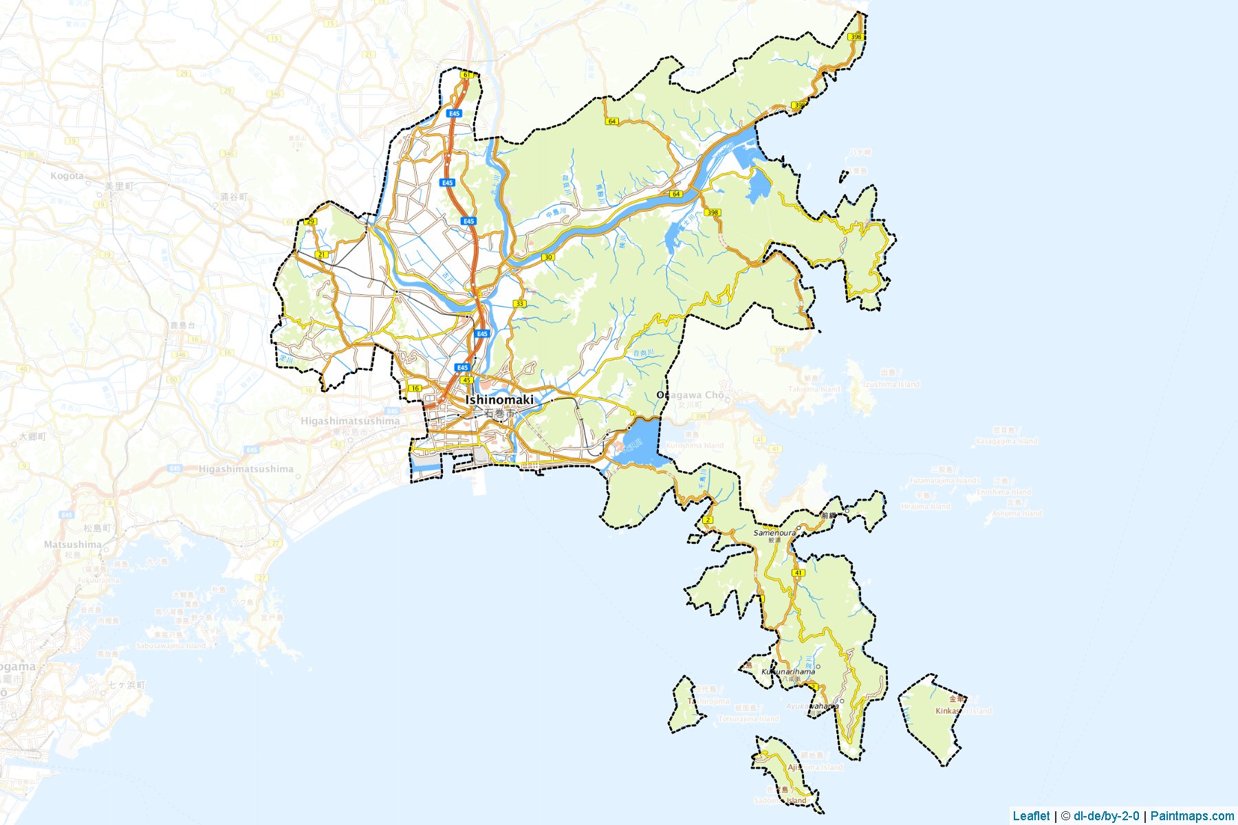 Ishinomaki (Miyagi) Haritası Örnekleri-1