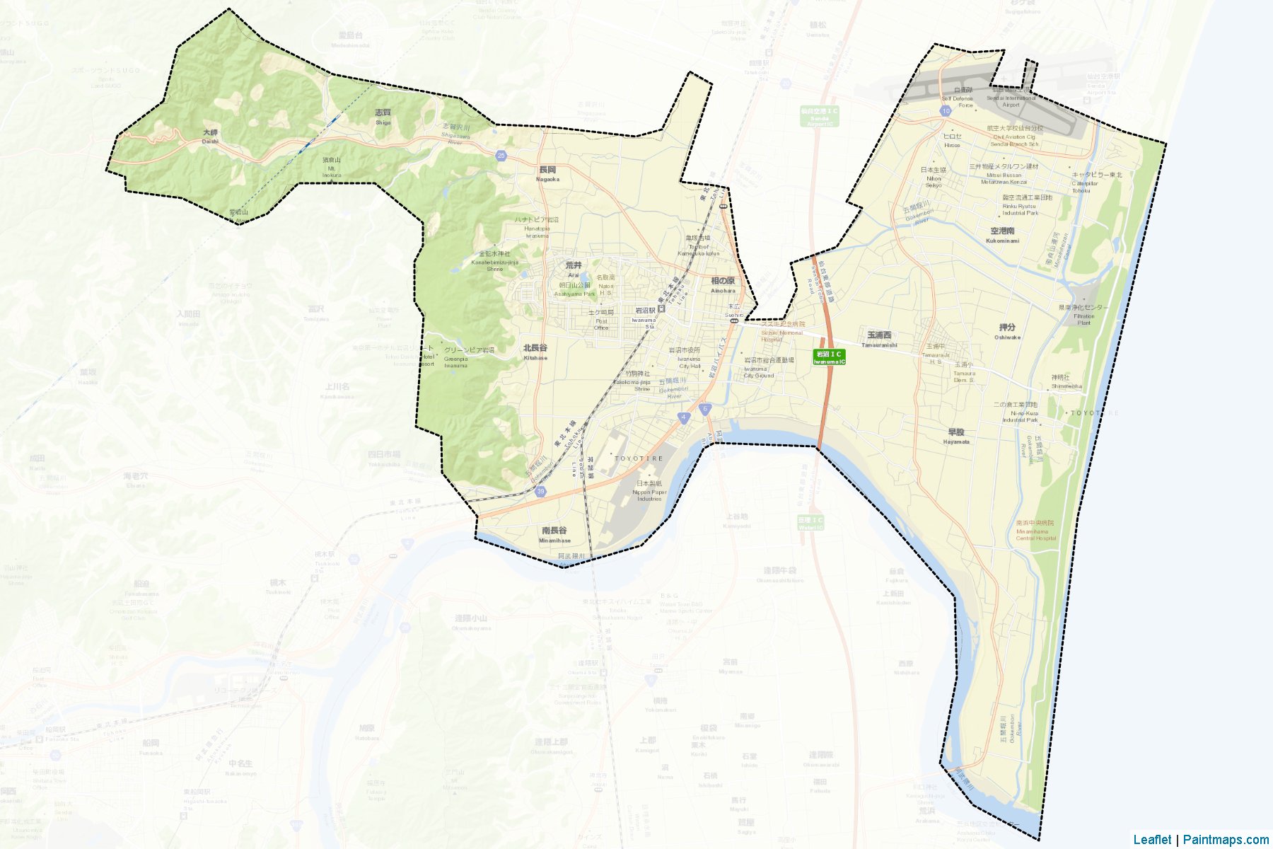 Iwanuma (Miyagi Prefecture) Map Cropping Samples-2