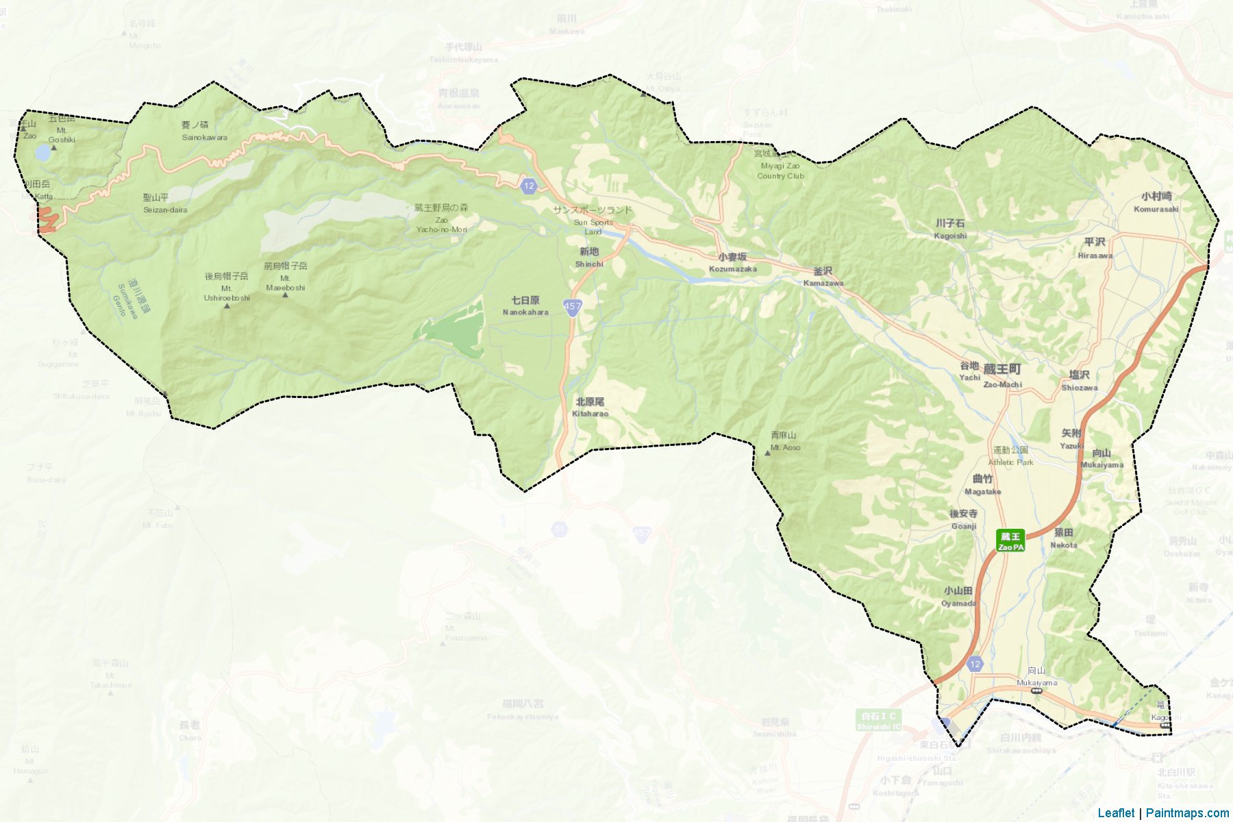 Muestras de recorte de mapas Zao (Miyagi)-2