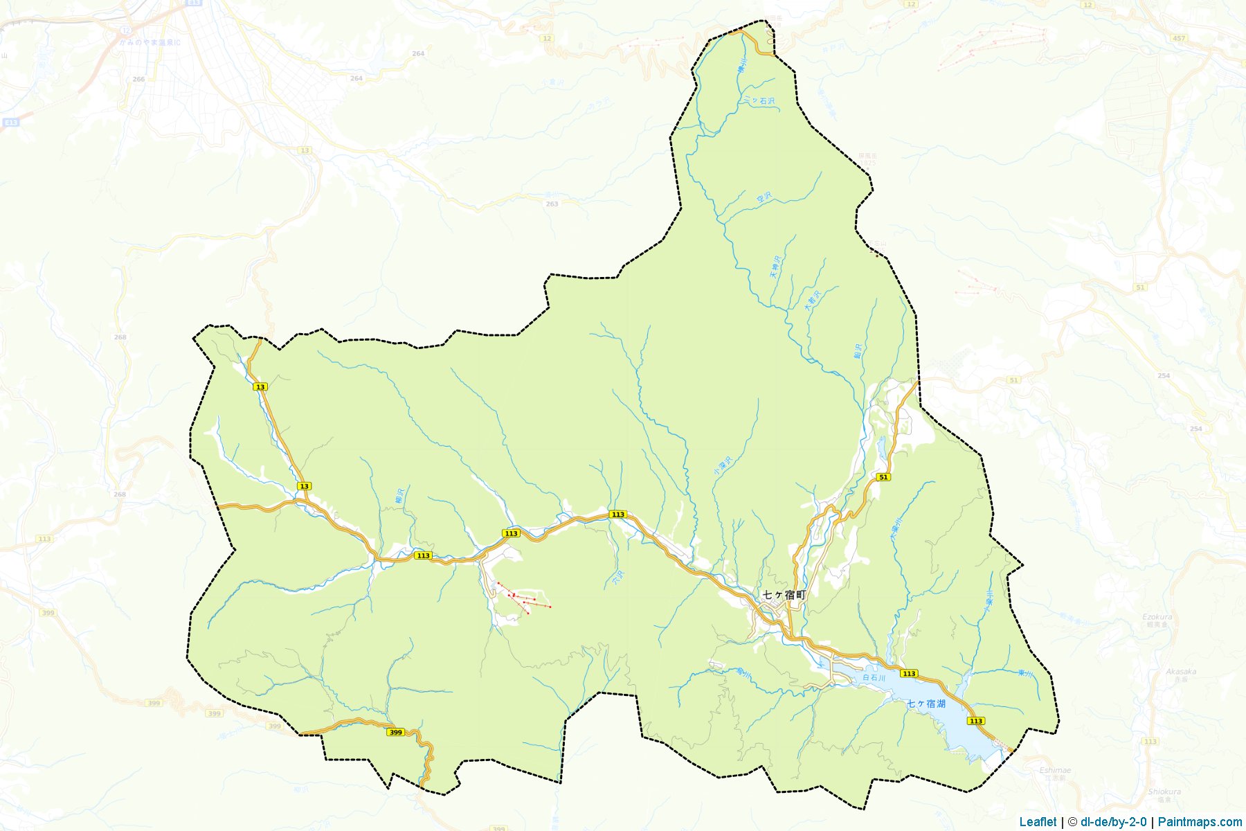 Shichikashuku (Miyagi Prefecture) Map Cropping Samples-1