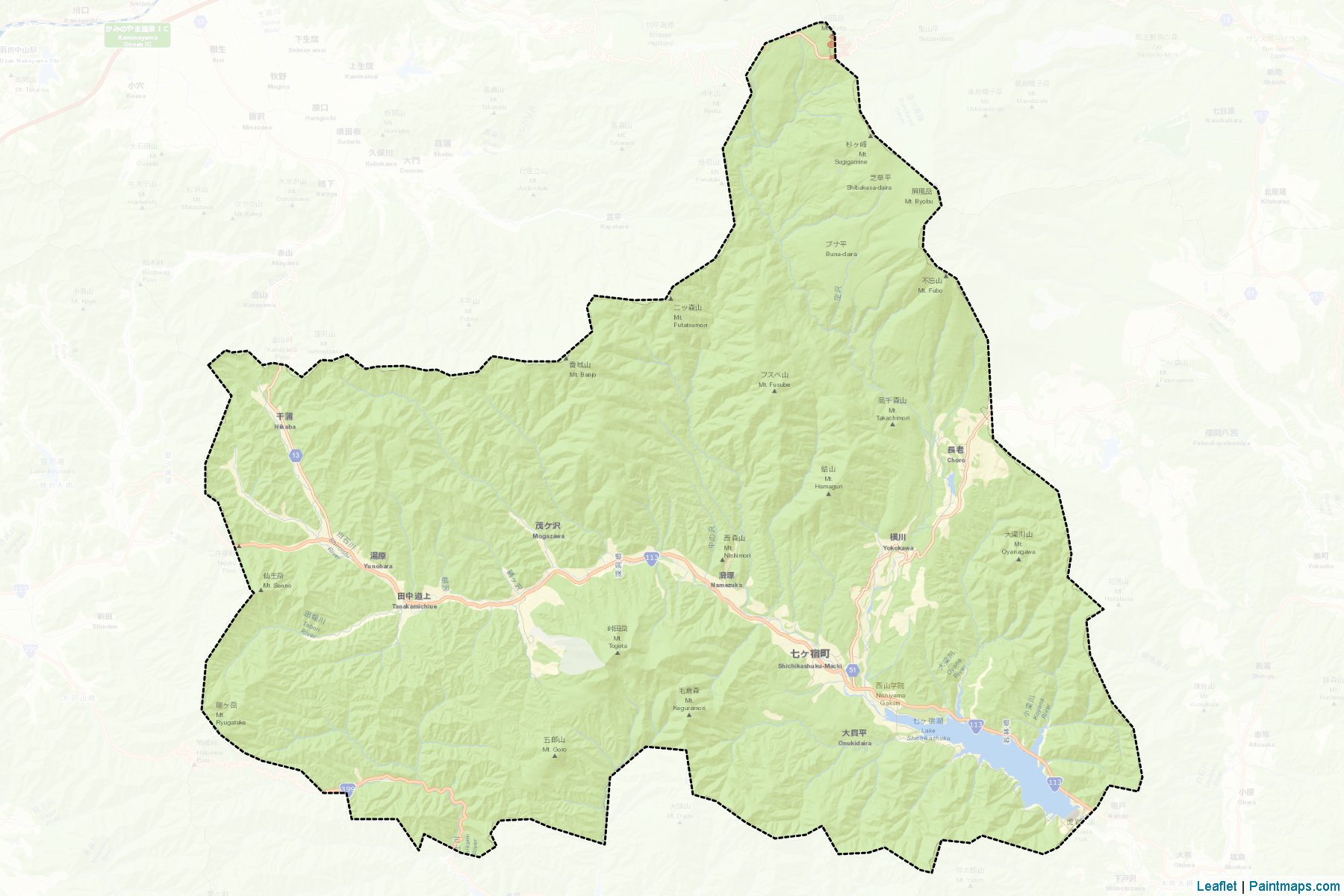 Shichikashuku (Miyagi Prefecture) Map Cropping Samples-2