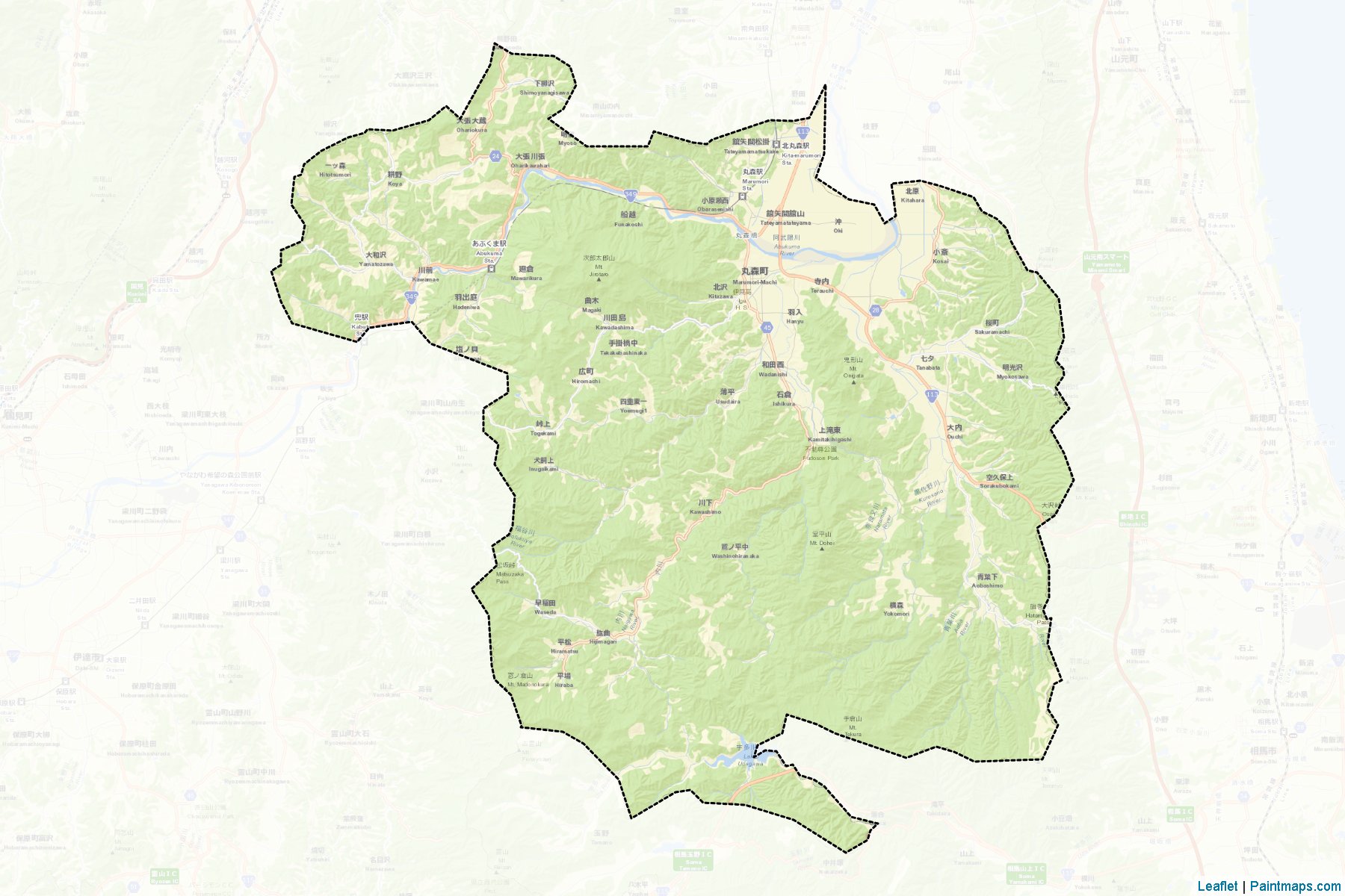 Muestras de recorte de mapas Marumori (Miyagi)-2