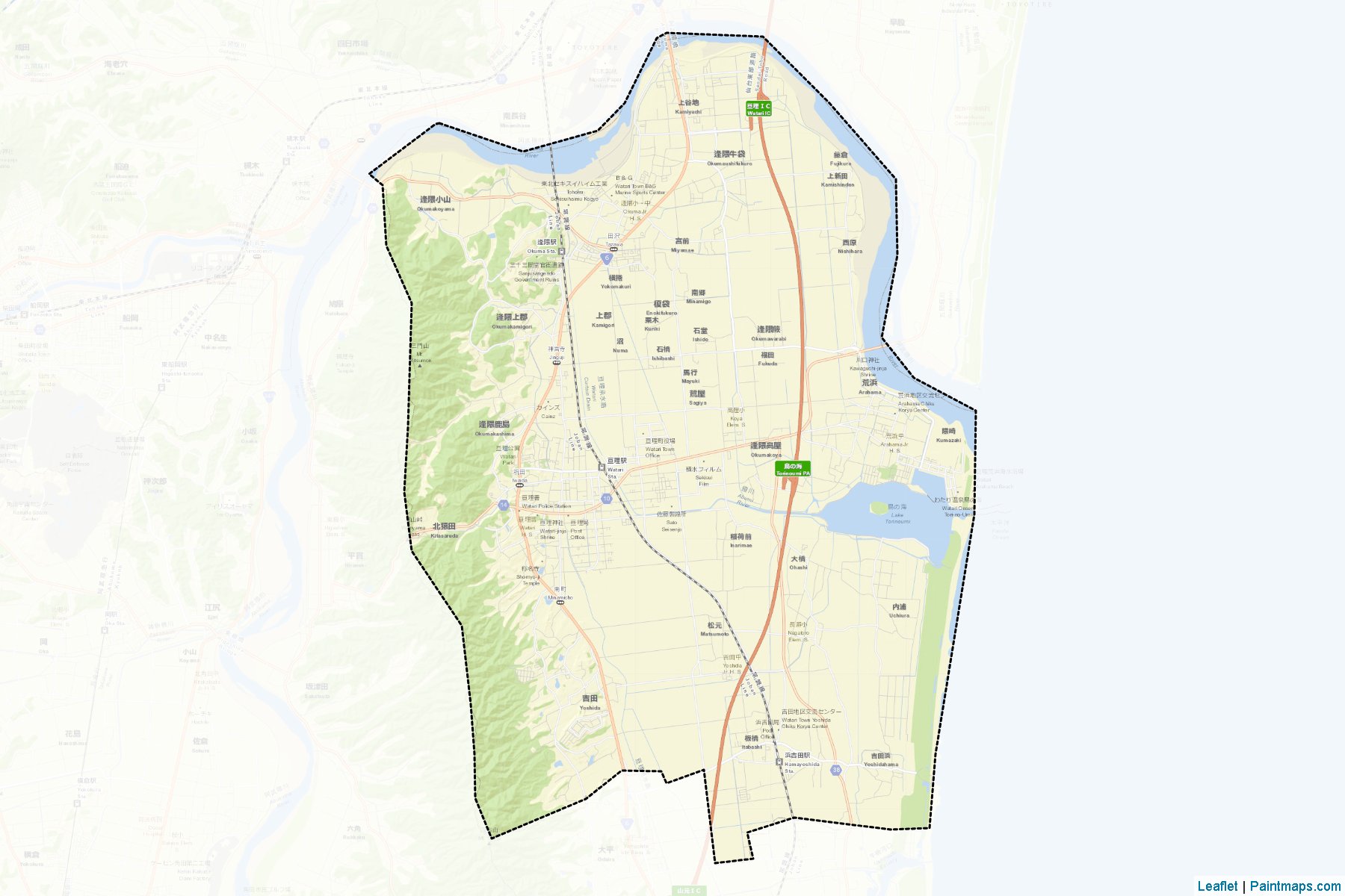 Watari (Miyagi Prefecture) Map Cropping Samples-2