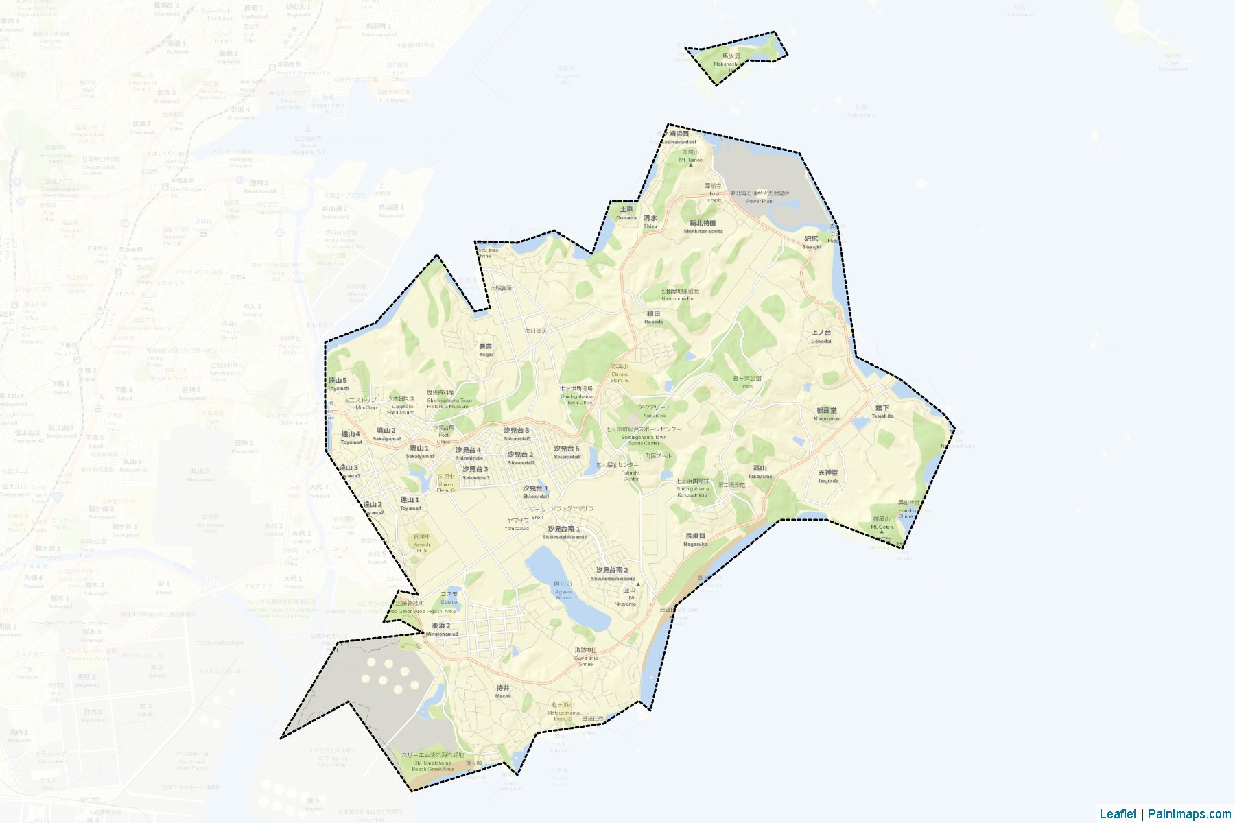 Shichigahama (Miyagi Prefecture) Map Cropping Samples-2