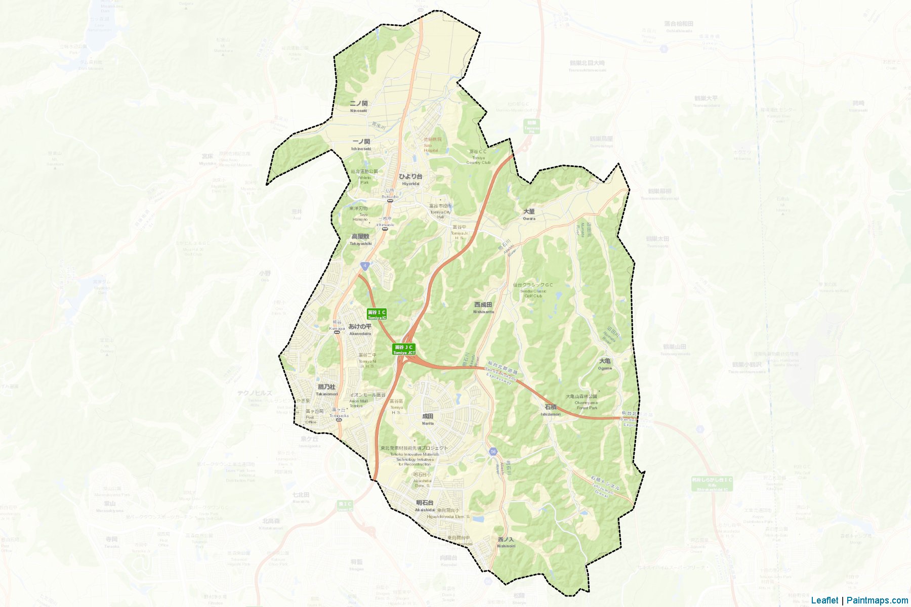 Muestras de recorte de mapas Tomiya (Miyagi)-2