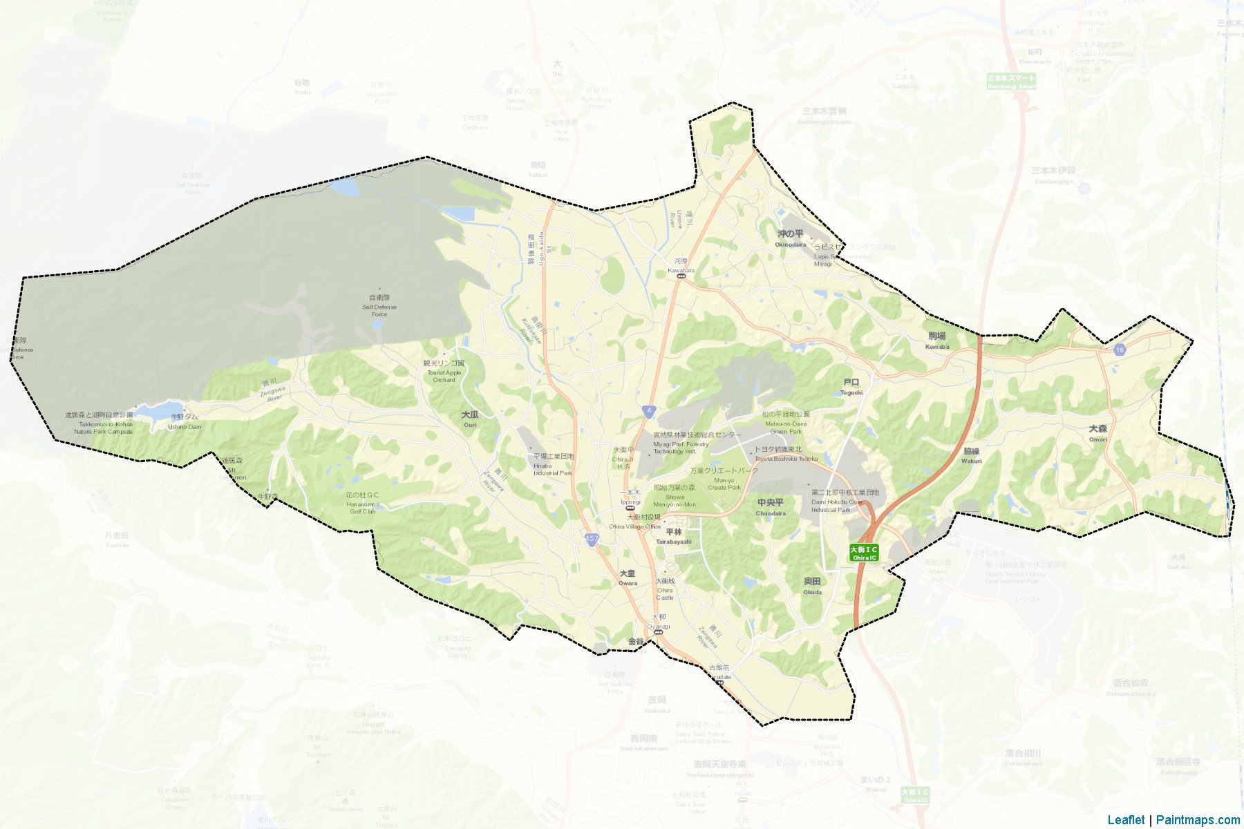 Ohira (Miyagi Prefecture) Map Cropping Samples-2