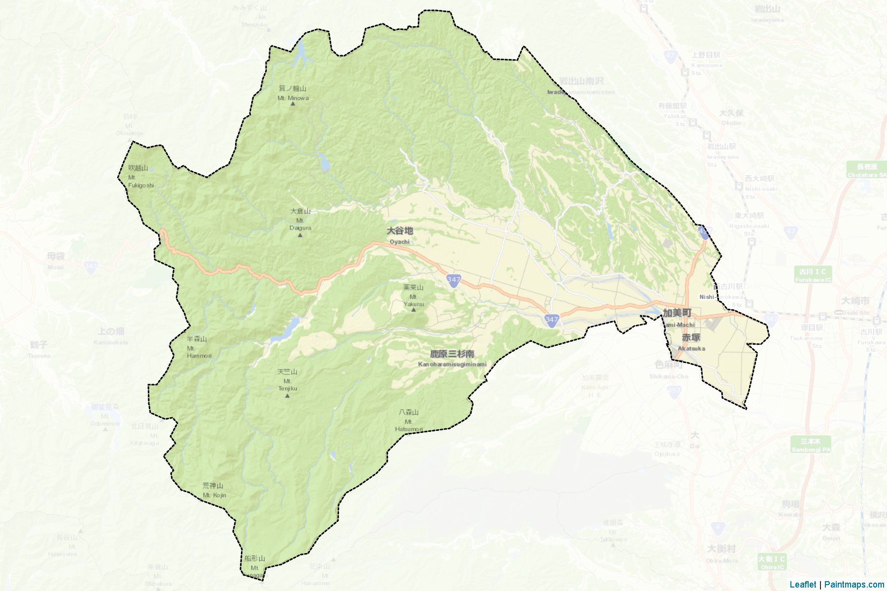 Kami (Miyagi Prefecture) Map Cropping Samples-2