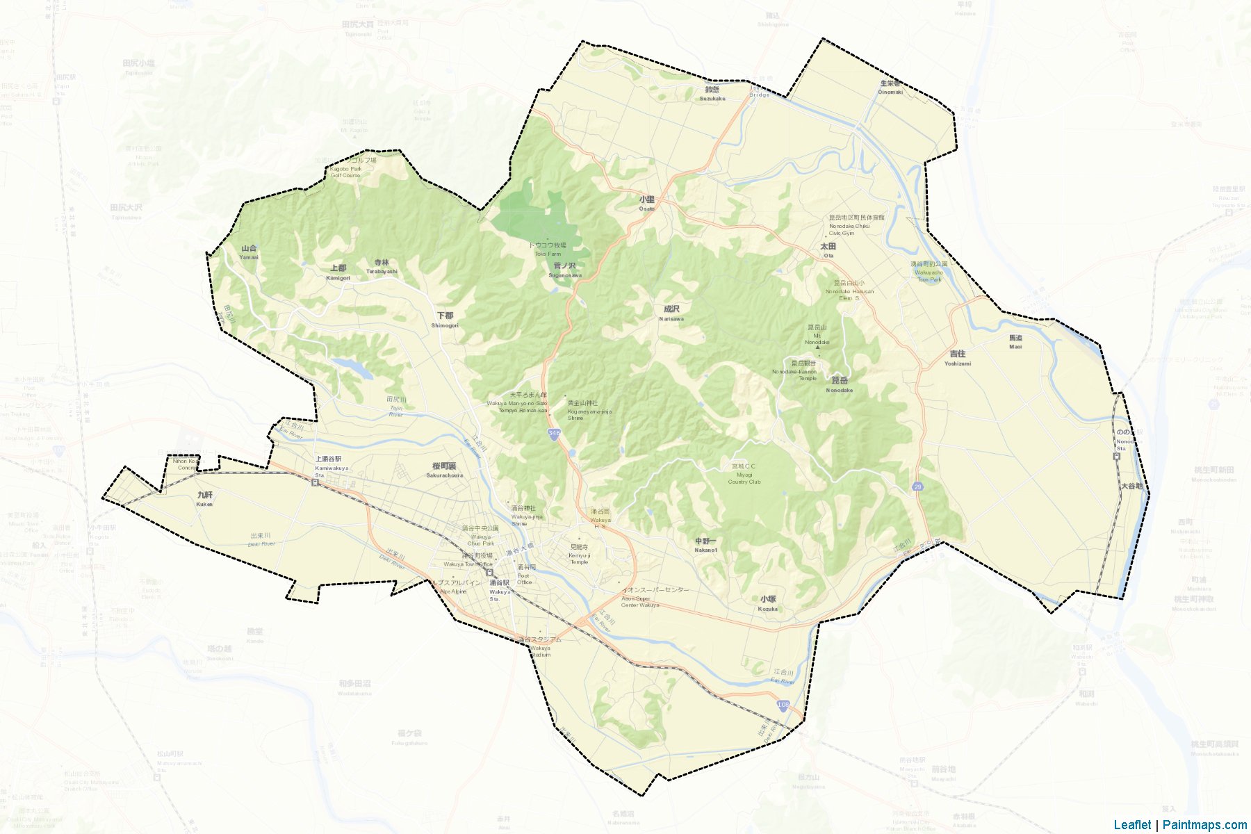 Muestras de recorte de mapas Wakuya (Miyagi)-2