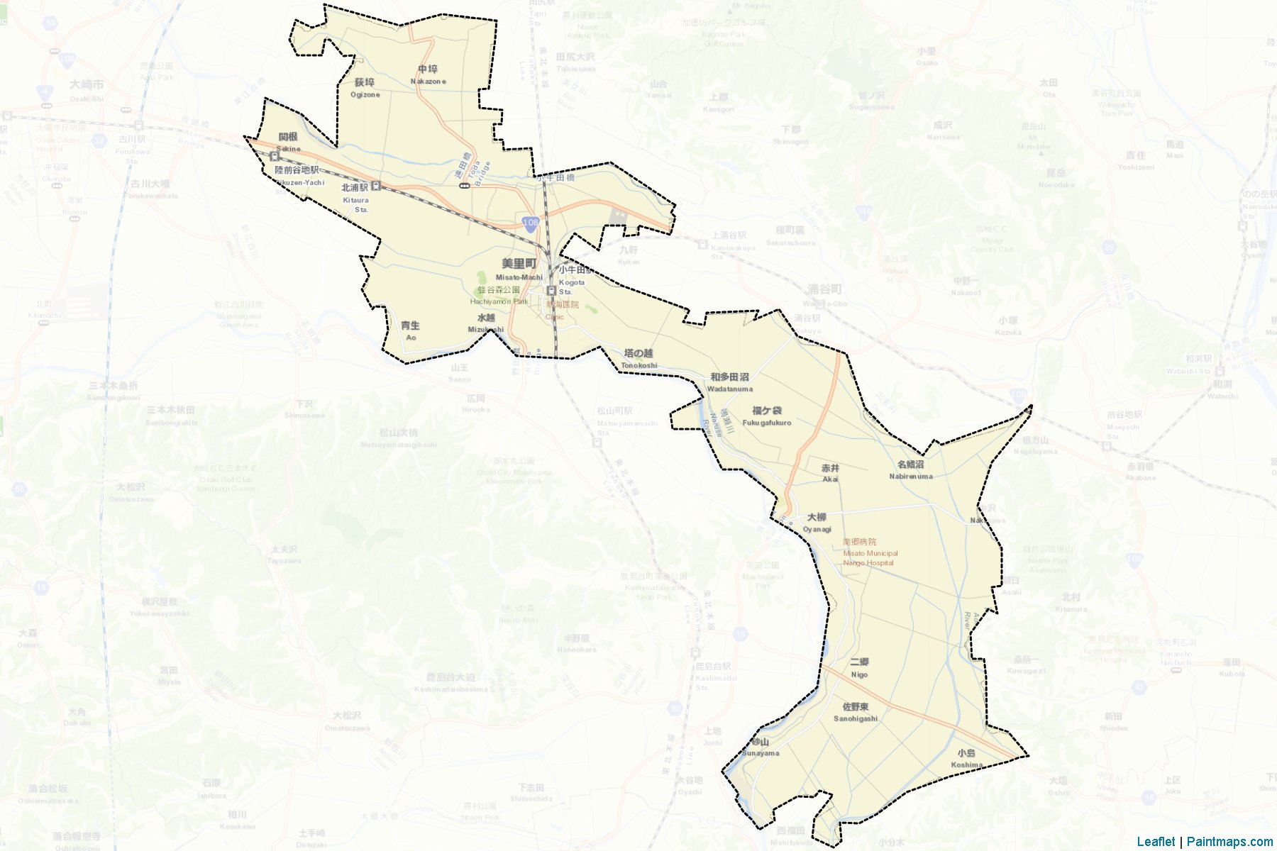 Muestras de recorte de mapas Misato (Miyagi)-2