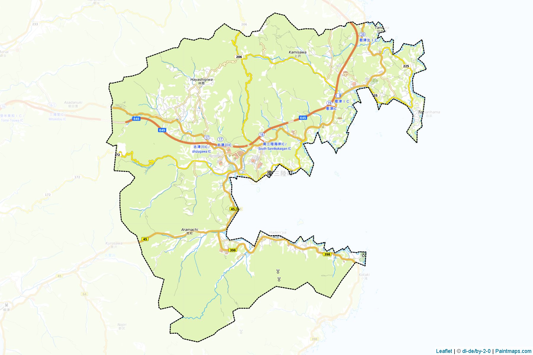 Minamisanriku (Miyagi Prefecture) Map Cropping Samples-1