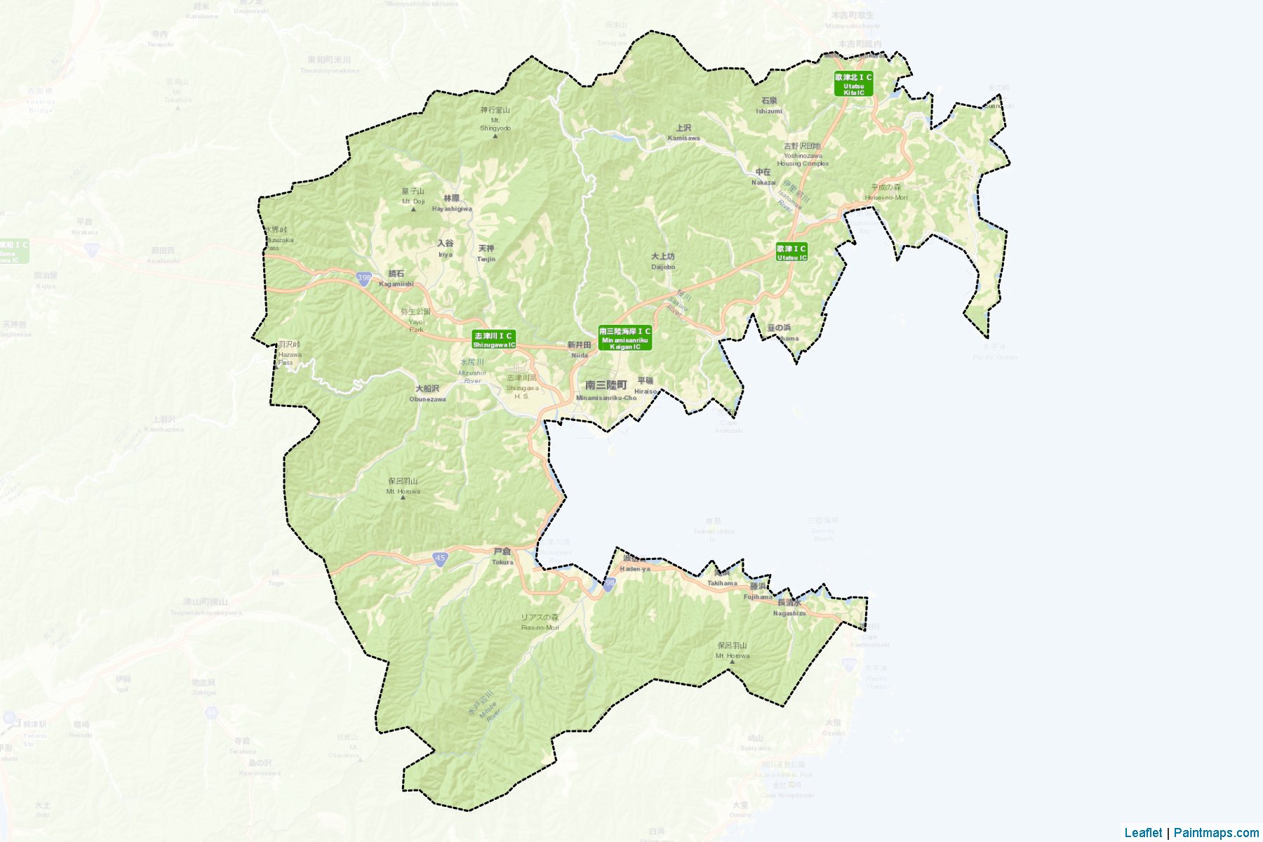 Minamisanriku (Miyagi Prefecture) Map Cropping Samples-2