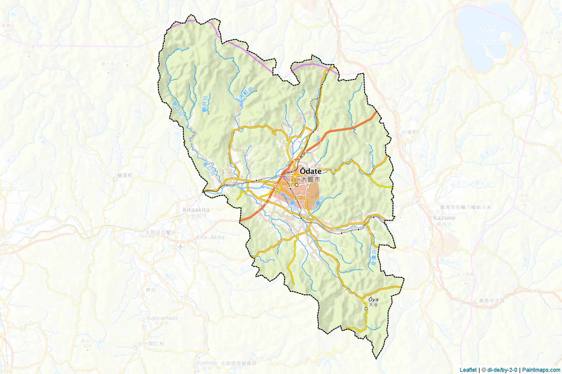 Odate (Akita Prefecture) Map Cropping Samples-1