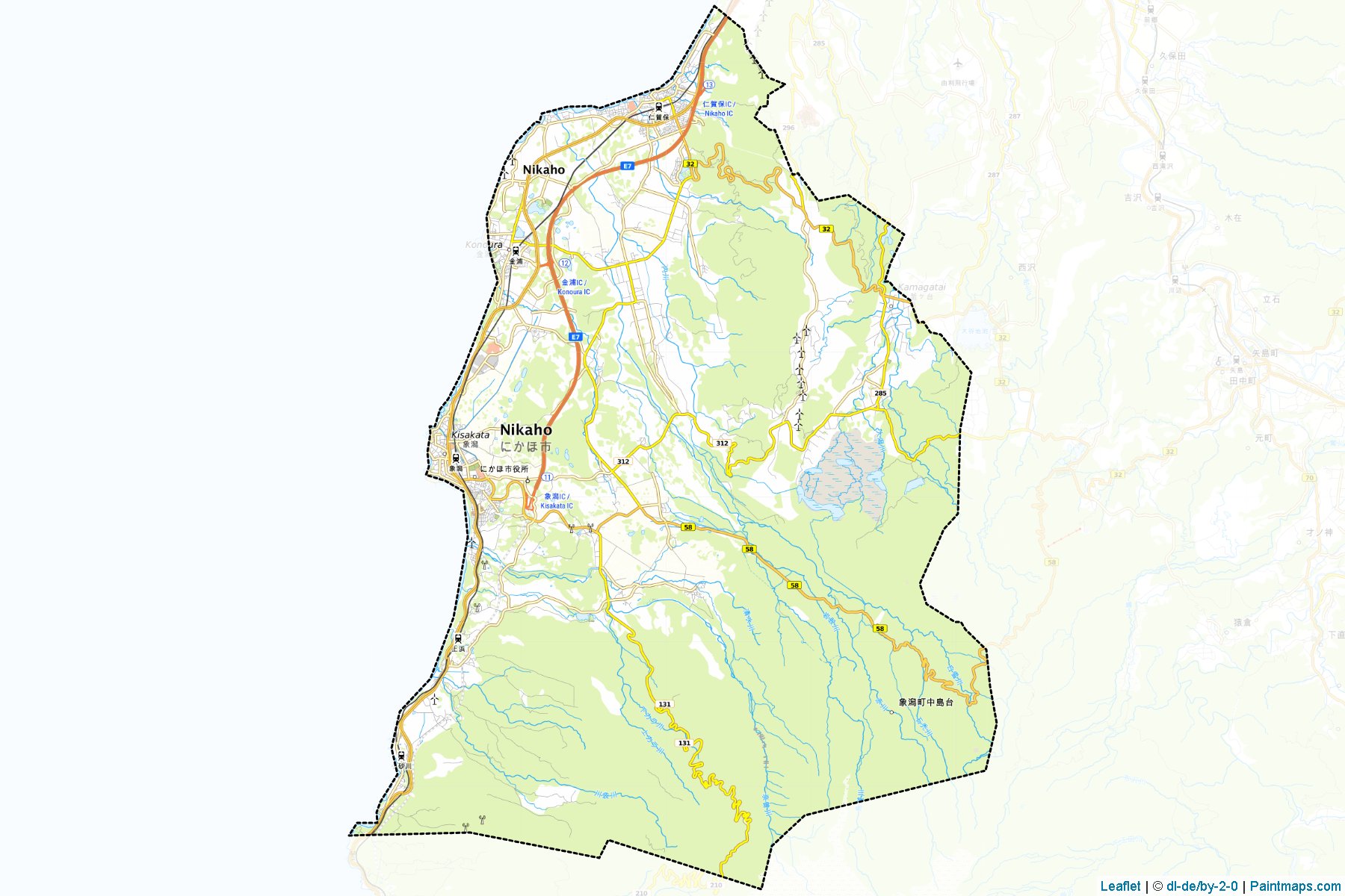 Nikaho (Akita Prefecture) Map Cropping Samples-1