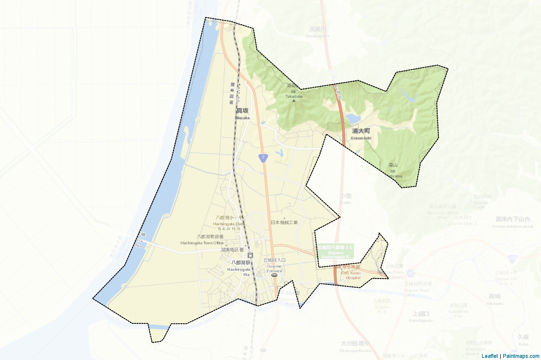 Hachirogata (Akita Prefecture) Map Cropping Samples-2