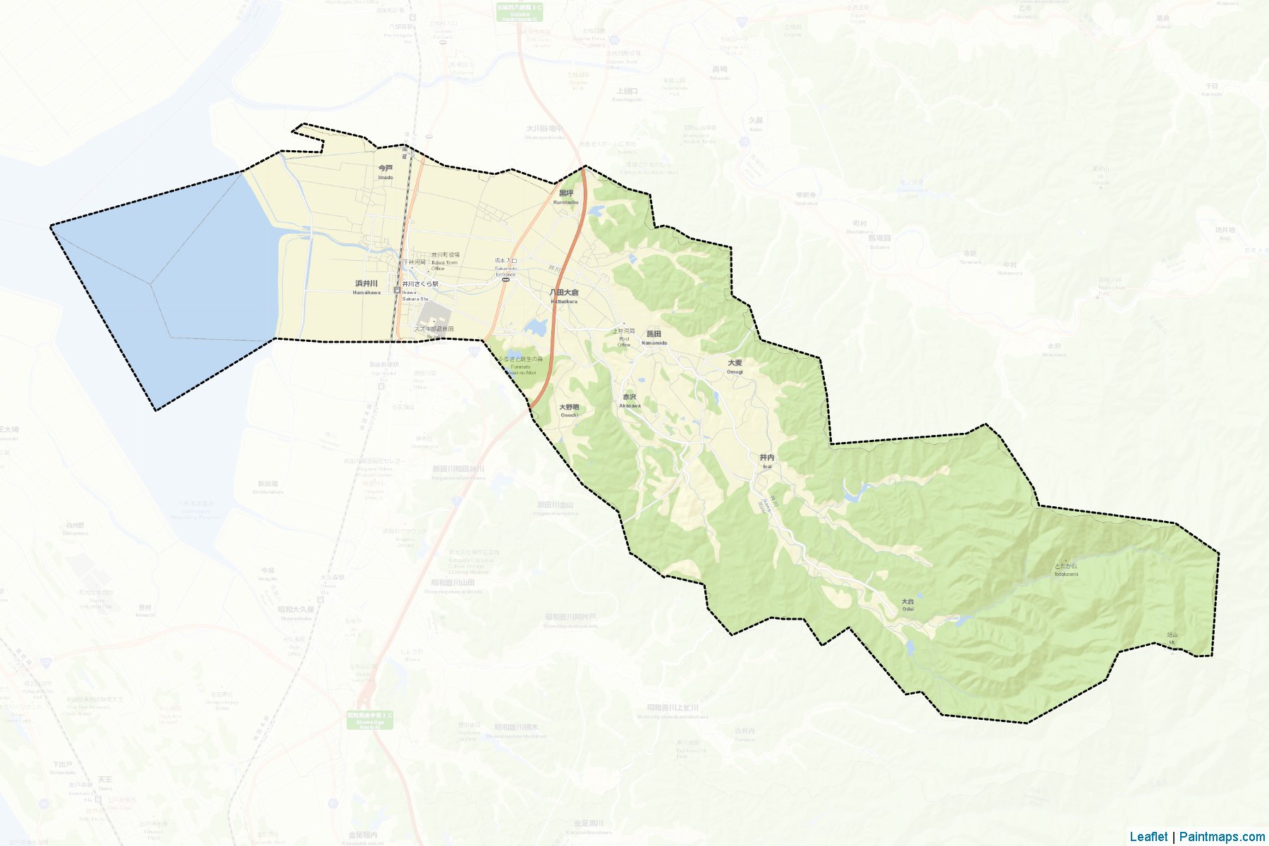 Ikawa (Akita Prefecture) Map Cropping Samples-2