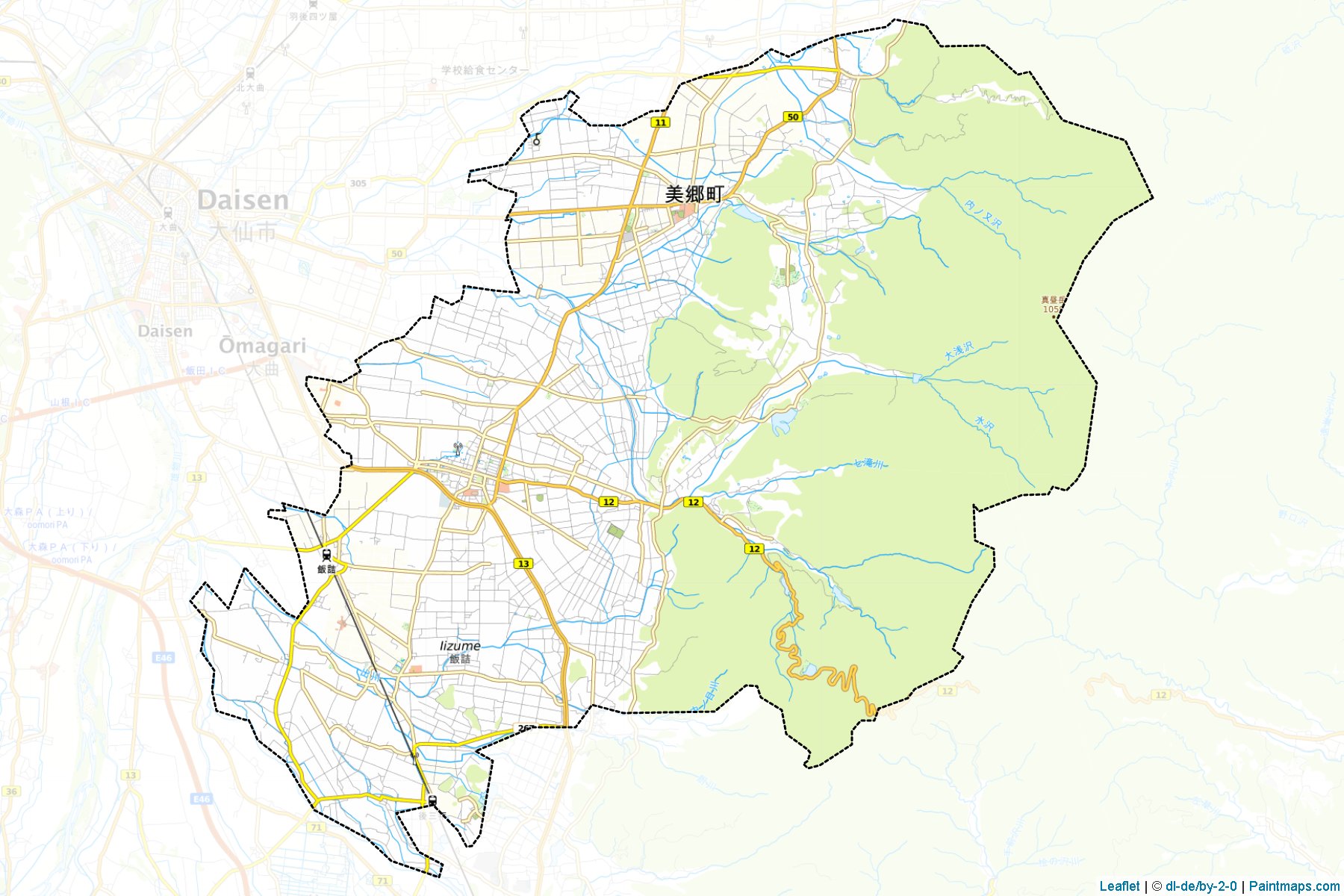 Muestras de recorte de mapas Misato (Akita)-1