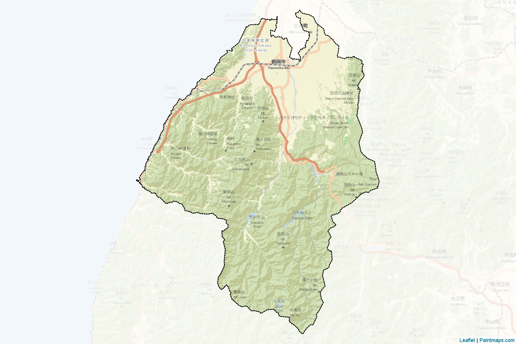 Tsuruoka (Yamagata Prefecture) Map Cropping Samples-2