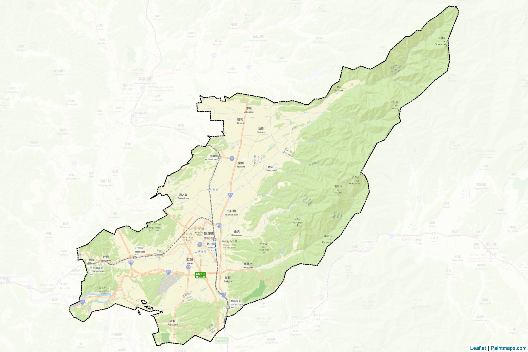 Shinjo (Yamagata Prefecture) Map Cropping Samples-2