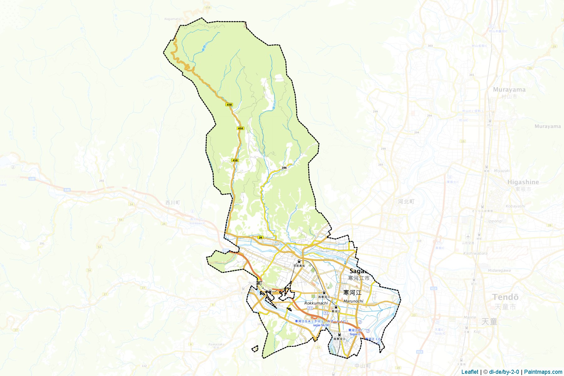 Muestras de recorte de mapas Sagae (Yamagata)-1