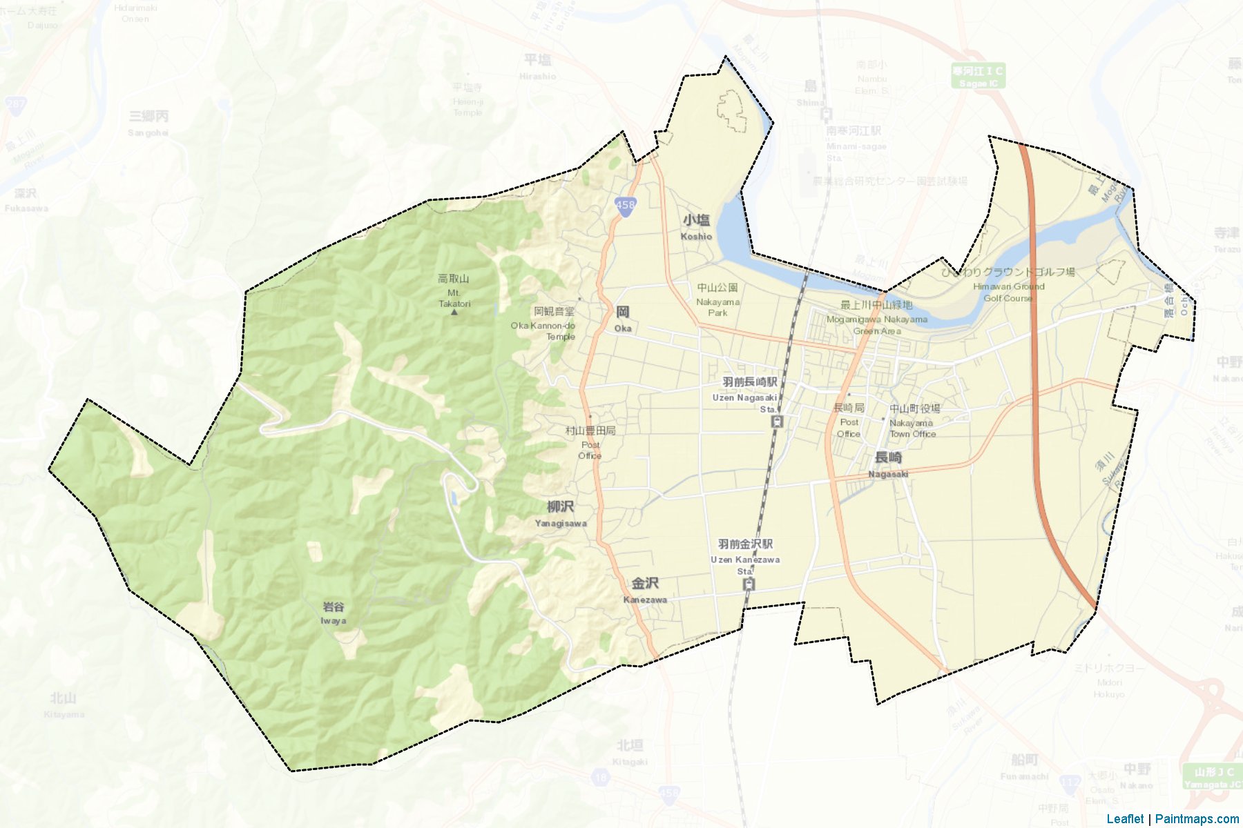 Nakayama (Yamagata Prefecture) Map Cropping Samples-2