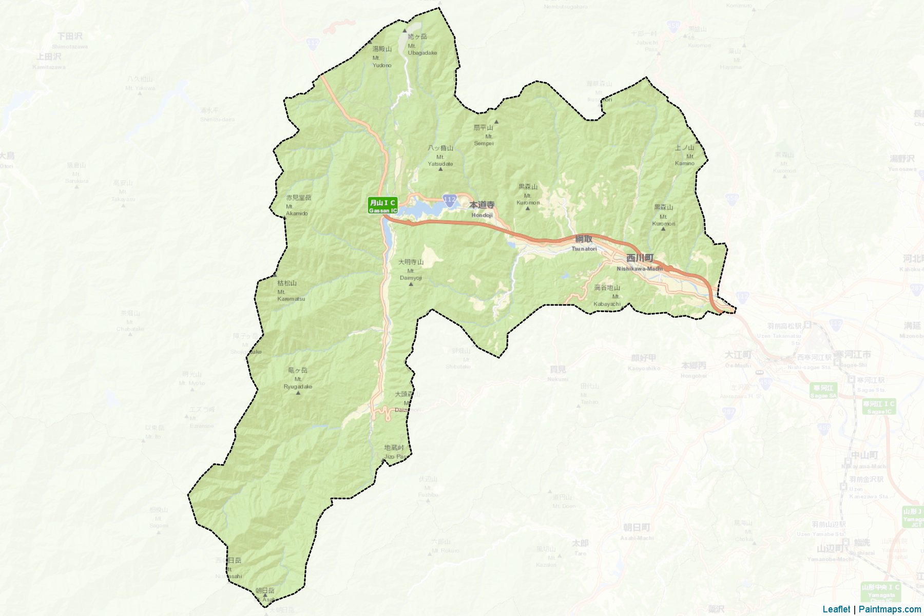 Nishikawa (Yamagata Prefecture) Map Cropping Samples-2