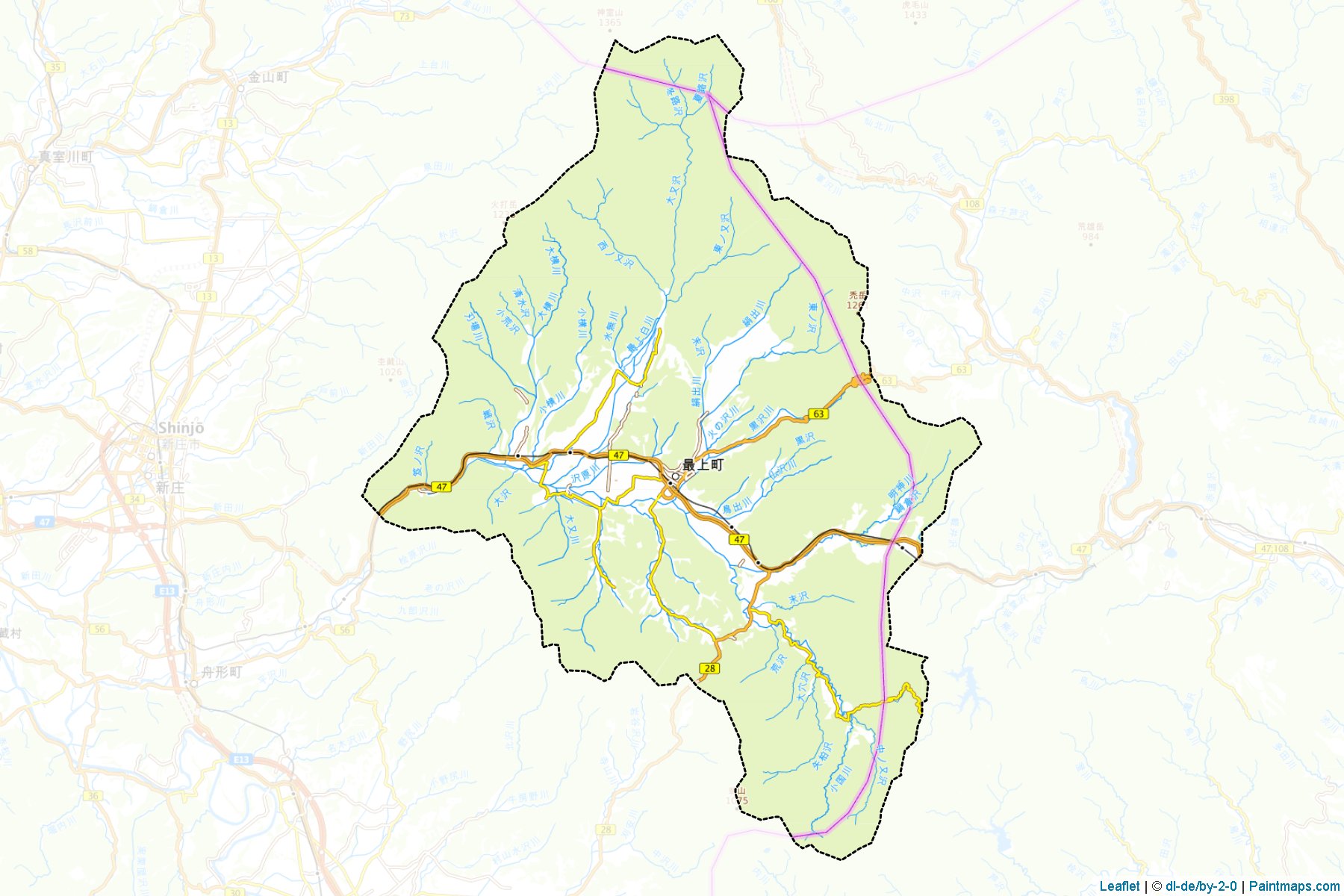 Mogami (Yamagata Prefecture) Map Cropping Samples-1