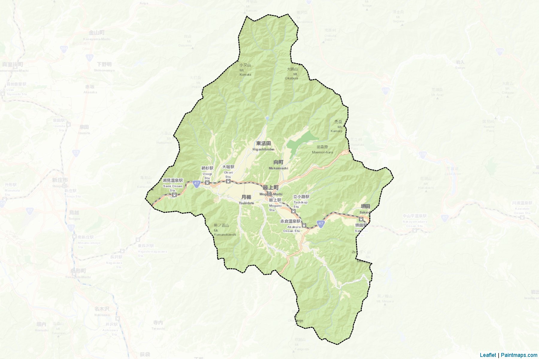 Mogami (Yamagata Prefecture) Map Cropping Samples-2