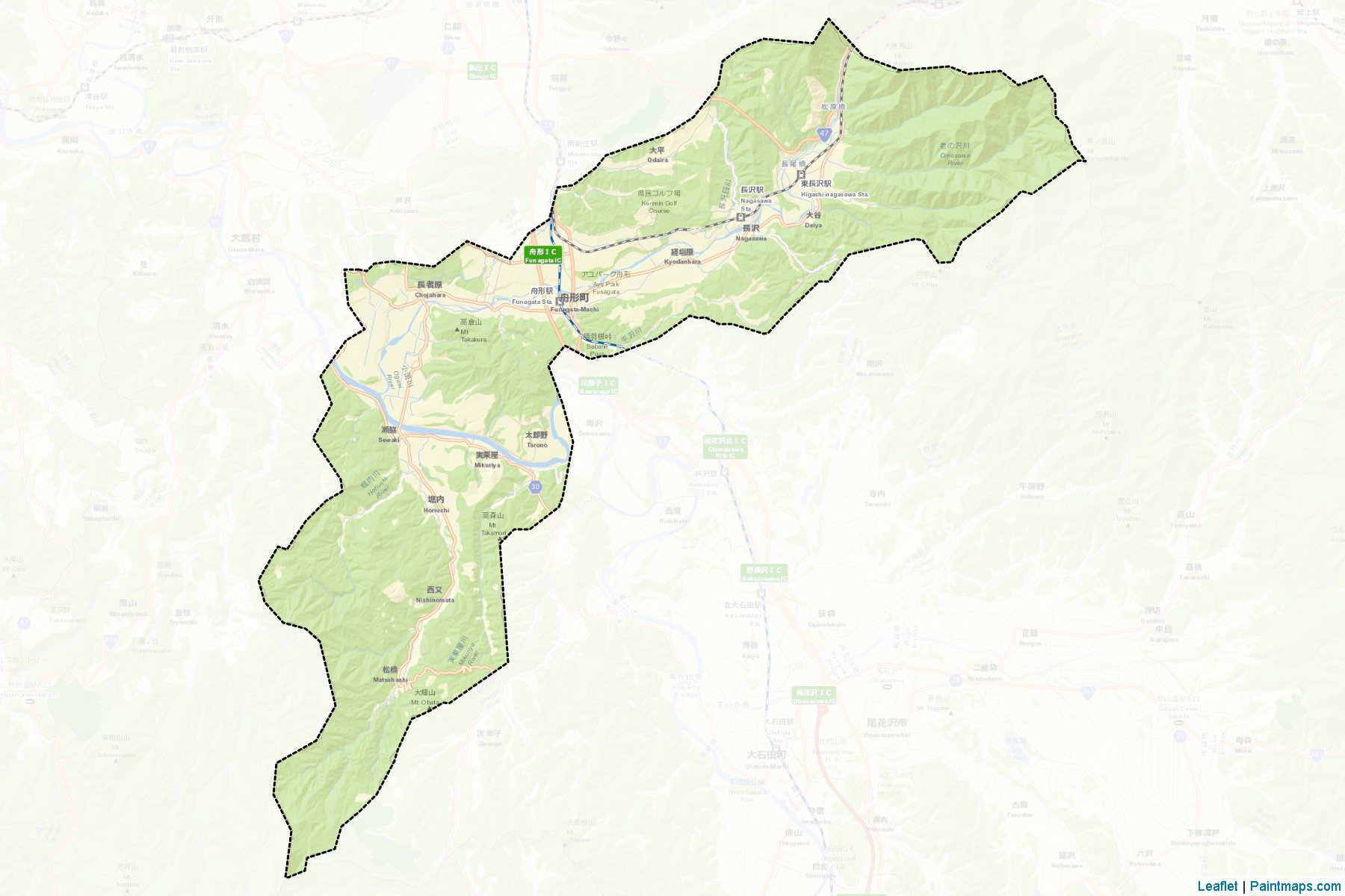 Funagata (Yamagata Prefecture) Map Cropping Samples-2