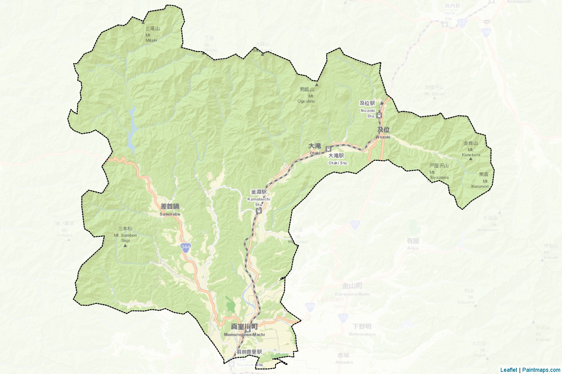 Mamurogawa (Yamagata Prefecture) Map Cropping Samples-2