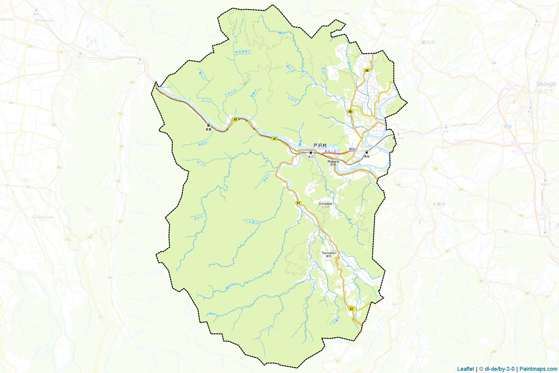 Muestras de recorte de mapas Tozawa (Yamagata)-1