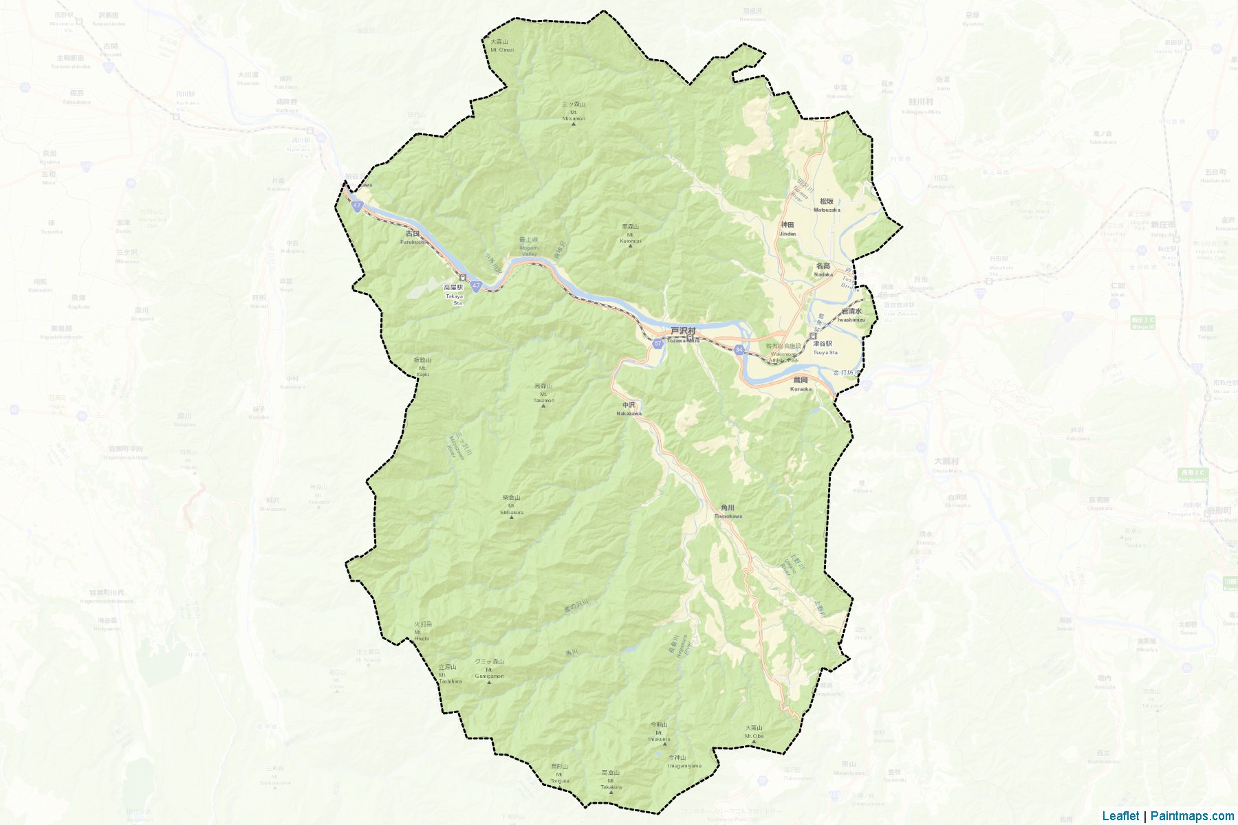 Muestras de recorte de mapas Tozawa (Yamagata)-2