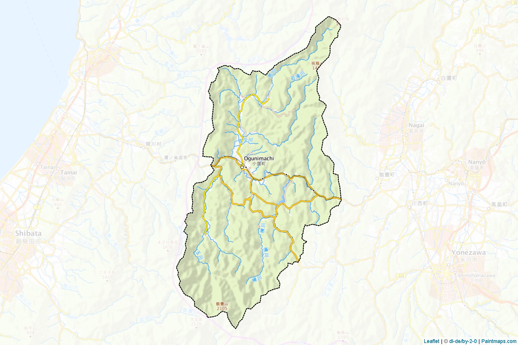 Muestras de recorte de mapas Oguni (Yamagata)-1