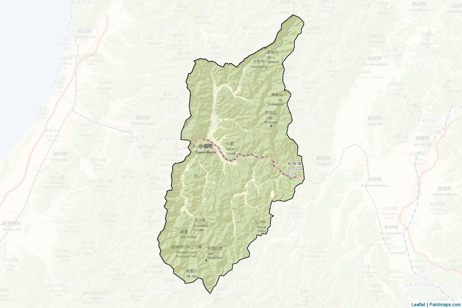 Muestras de recorte de mapas Oguni (Yamagata)-2