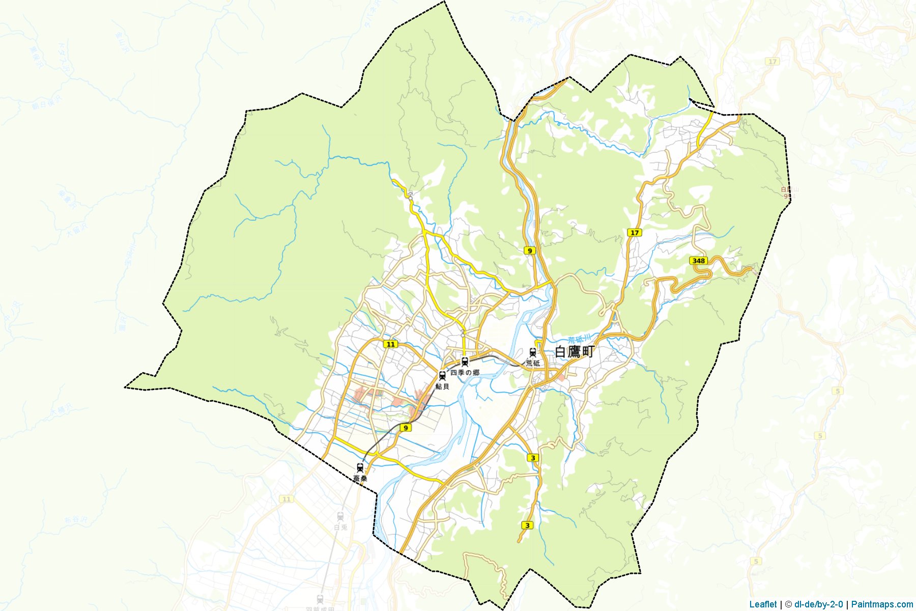 Muestras de recorte de mapas Shirataka (Yamagata)-1