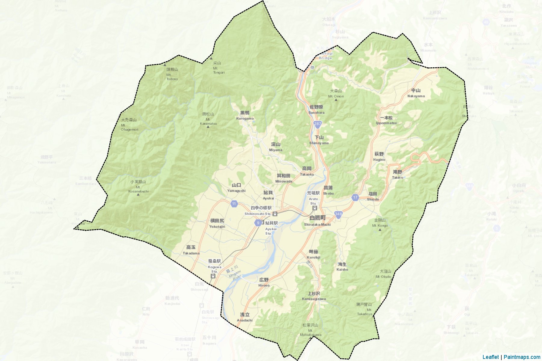 Muestras de recorte de mapas Shirataka (Yamagata)-2