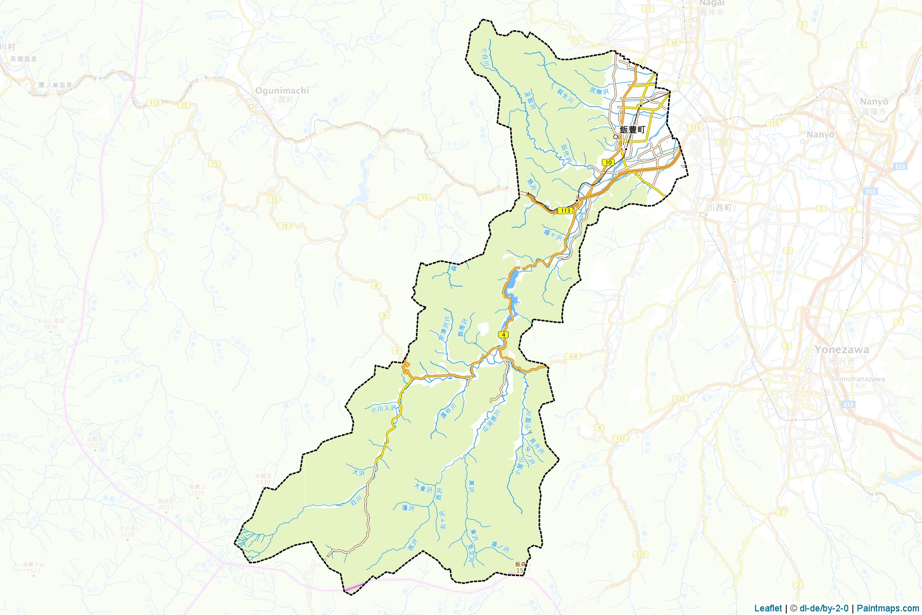 Iide (Yamagata Prefecture) Map Cropping Samples-1