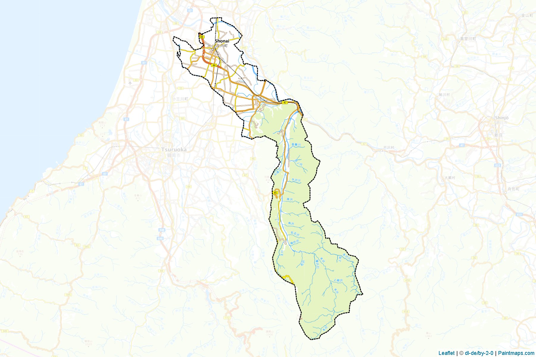 Shonai (Yamagata Prefecture) Map Cropping Samples-1