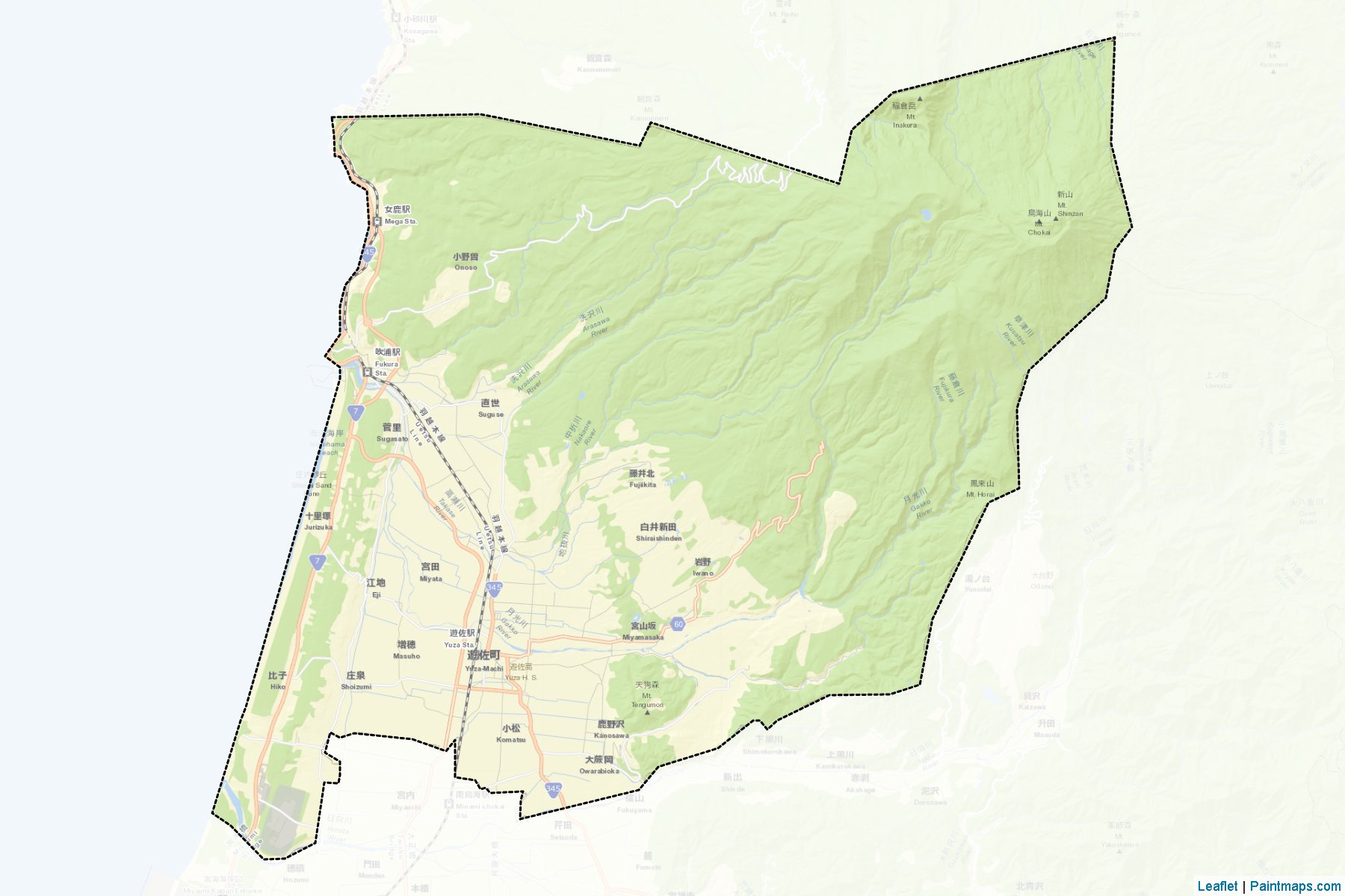 Yuza (Yamagata Prefecture) Map Cropping Samples-2