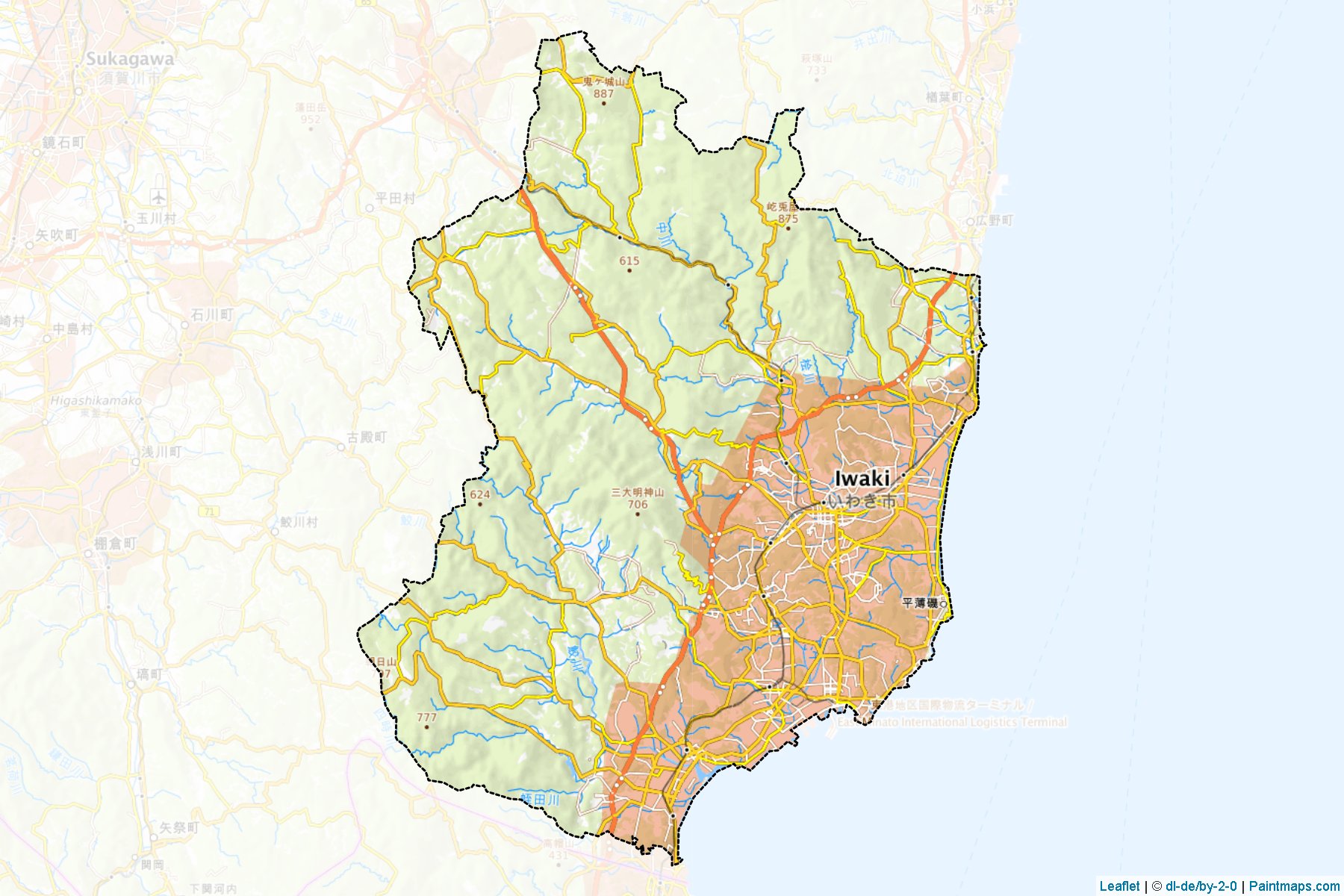 Iwaki (Fukushima Prefecture) Map Cropping Samples-1