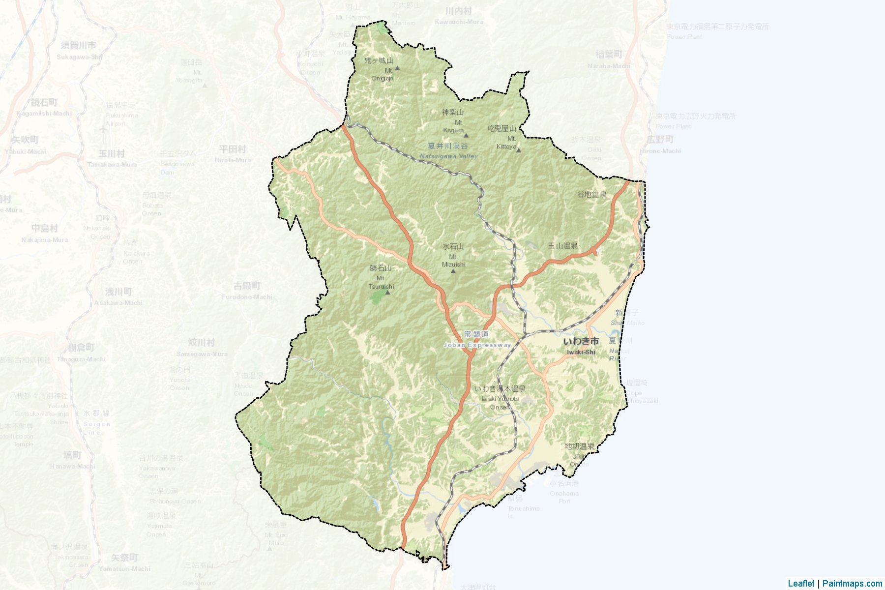 Iwaki (Fukushima Prefecture) Map Cropping Samples-2