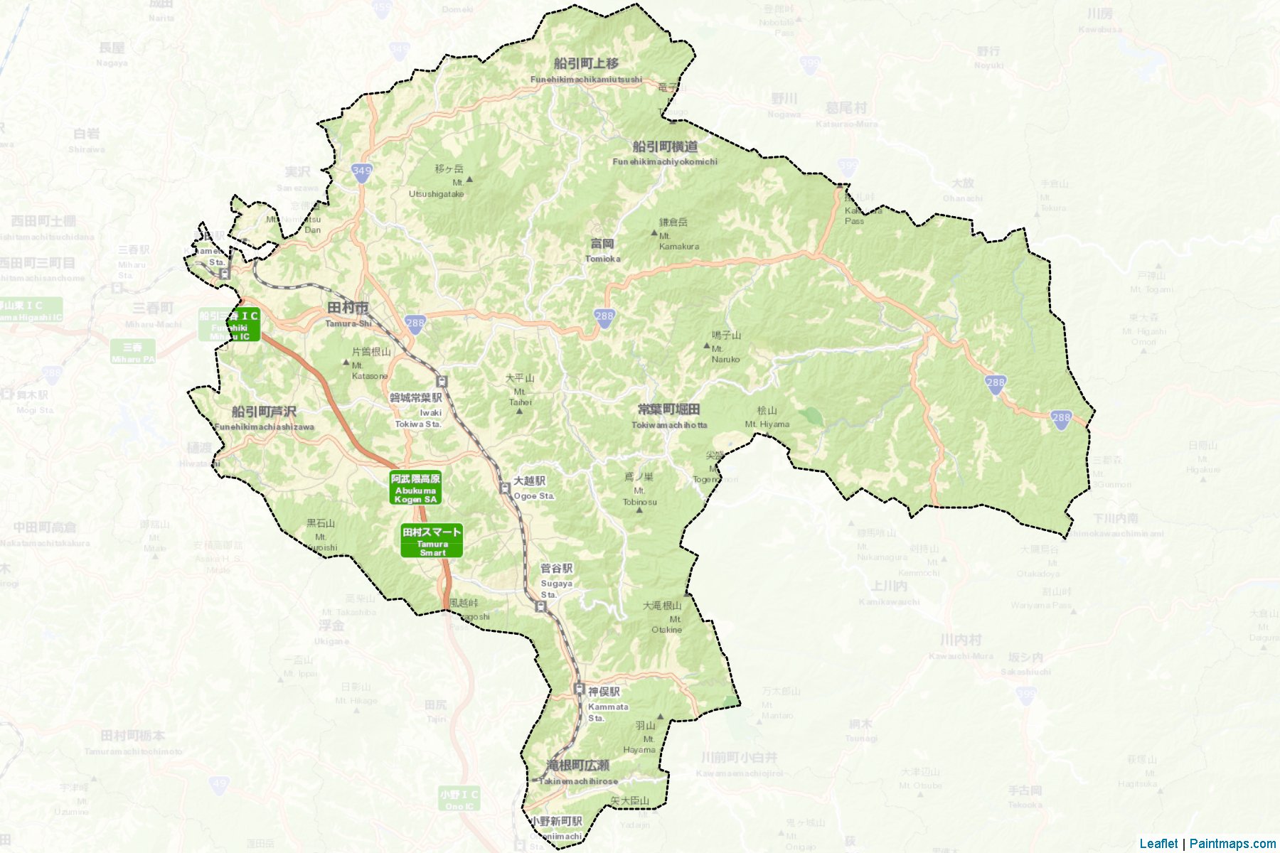 Tamura (Fukushima Prefecture) Map Cropping Samples-2