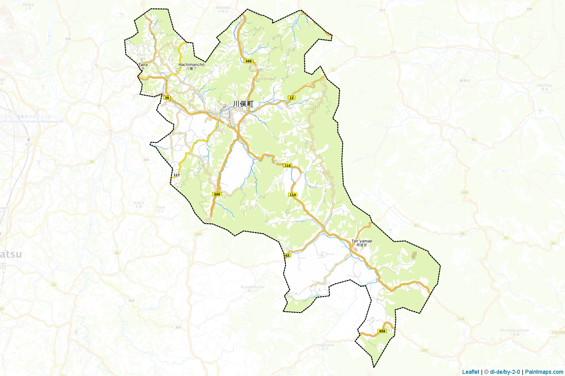 Kawamata (Fukushima Prefecture) Map Cropping Samples-1