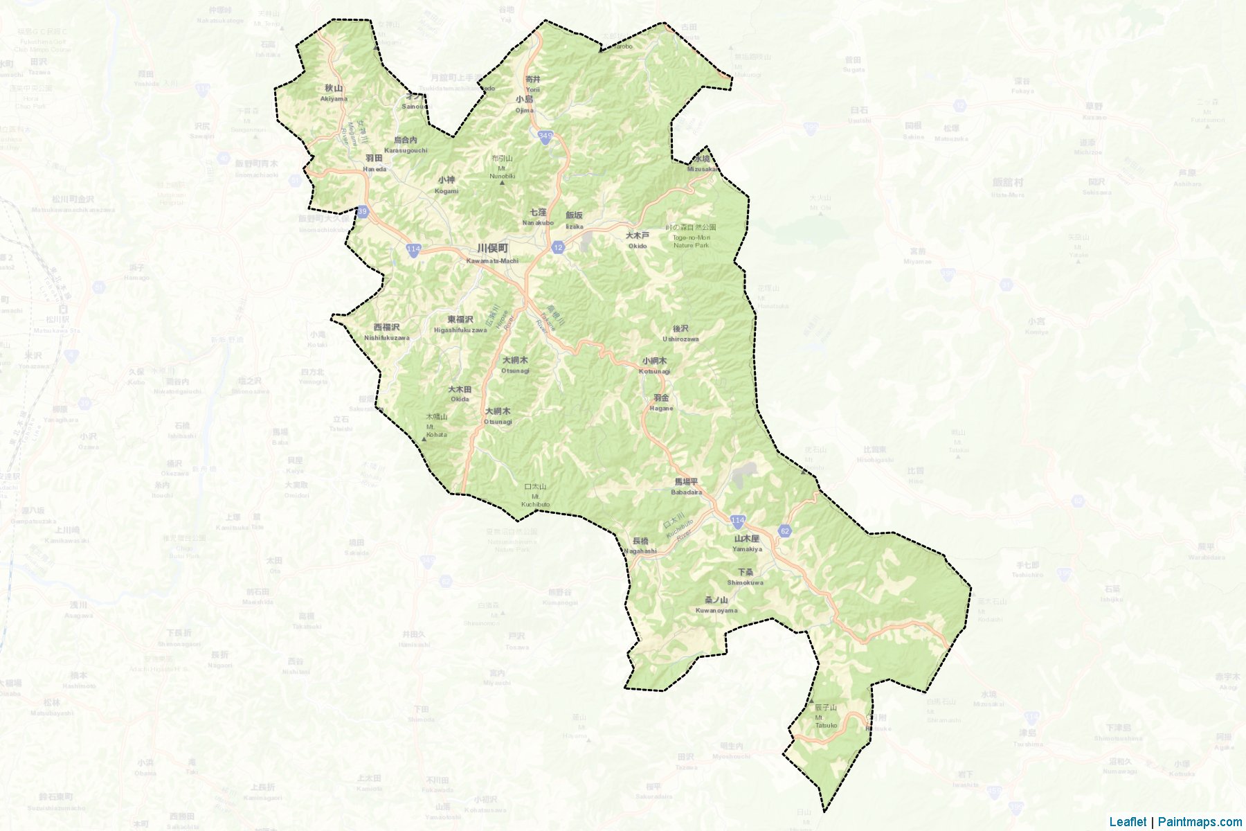 Kawamata (Fukushima Prefecture) Map Cropping Samples-2