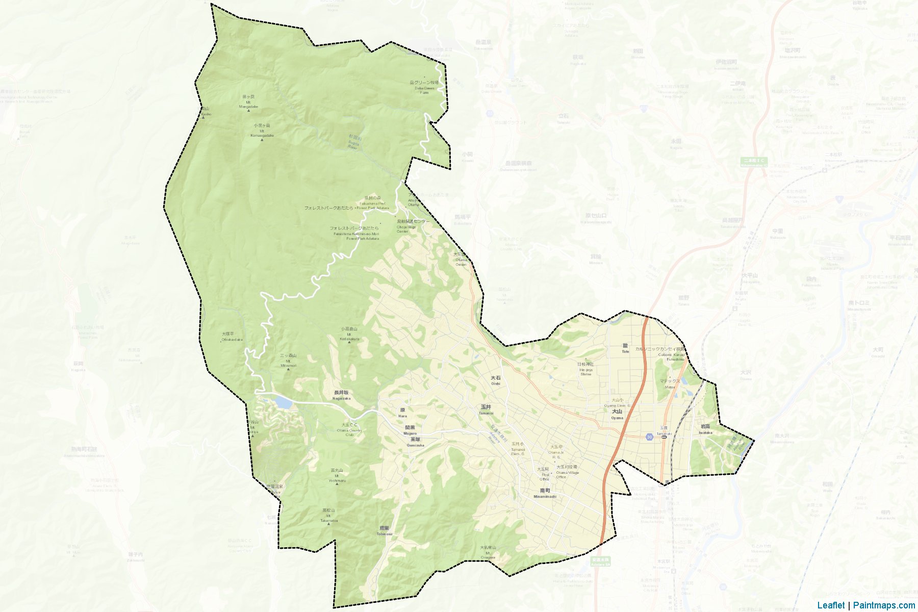 Otama (Fukushima Prefecture) Map Cropping Samples-2