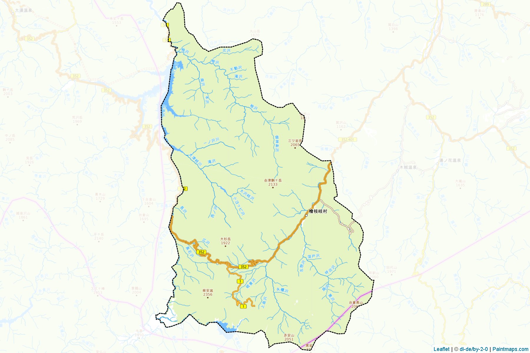 Hinoemata (Fukushima Prefecture) Map Cropping Samples-1