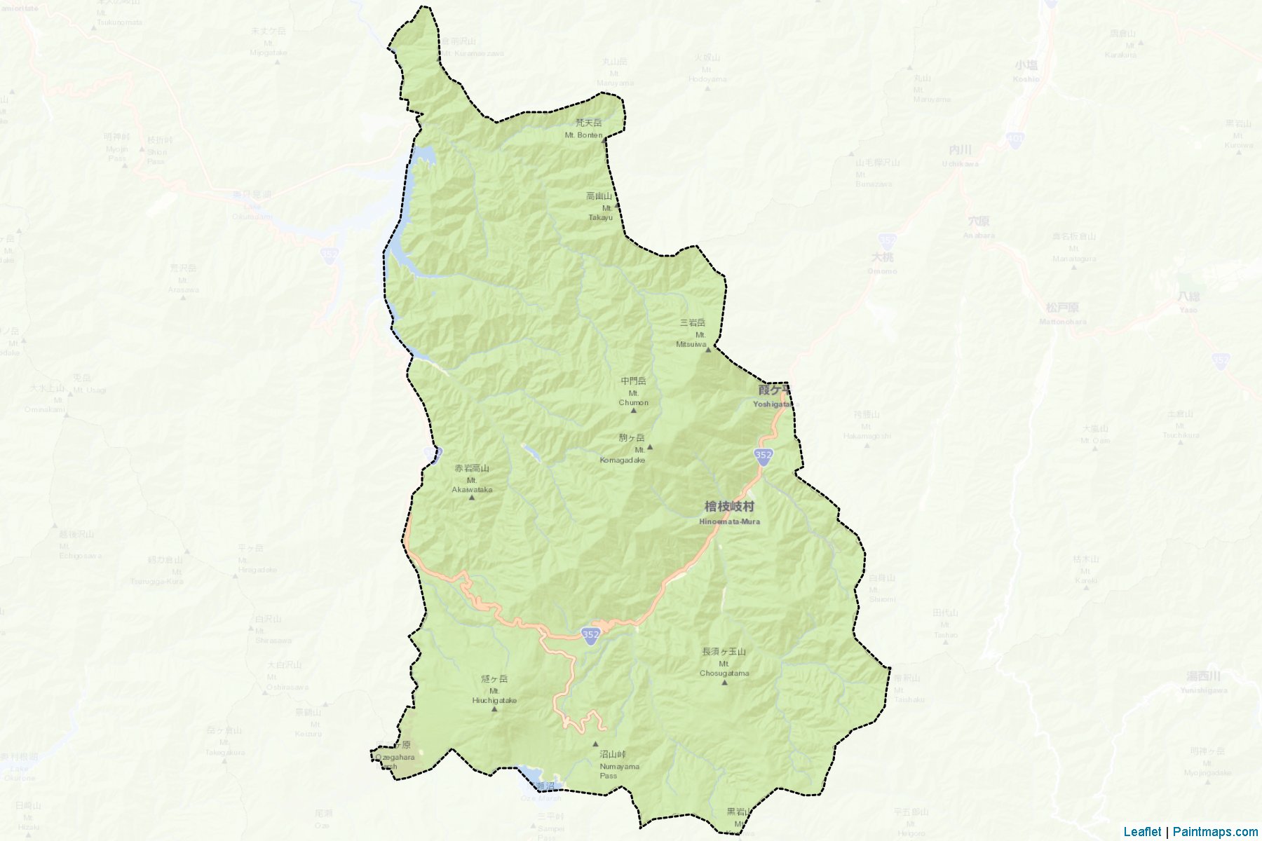 Hinoemata (Fukushima Prefecture) Map Cropping Samples-2