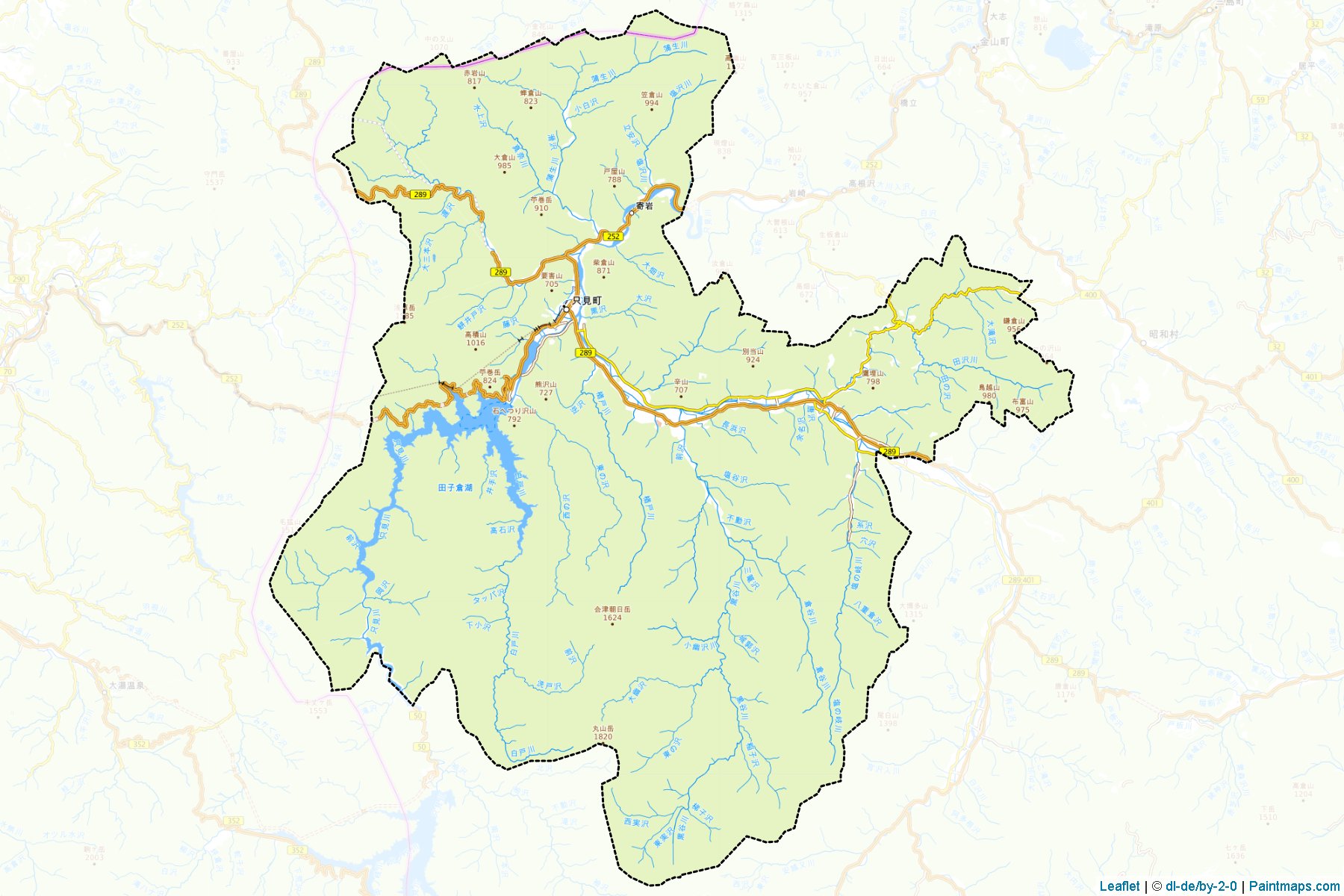 Tadami (Fukushima Prefecture) Map Cropping Samples-1