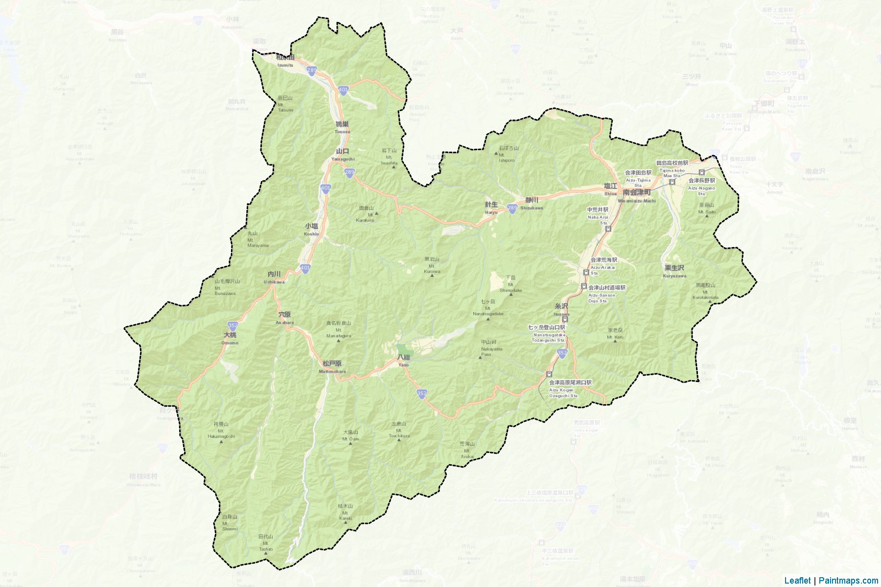 Muestras de recorte de mapas Minamiaizu (Fukushima)-2