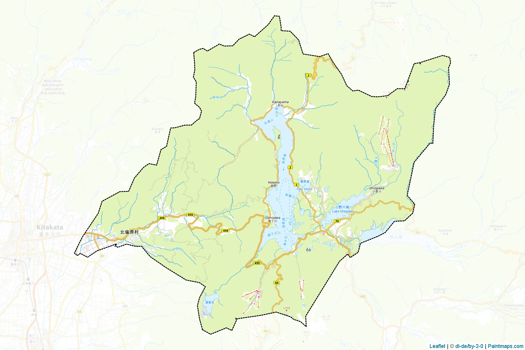 Muestras de recorte de mapas Kitashiobara (Fukushima)-1